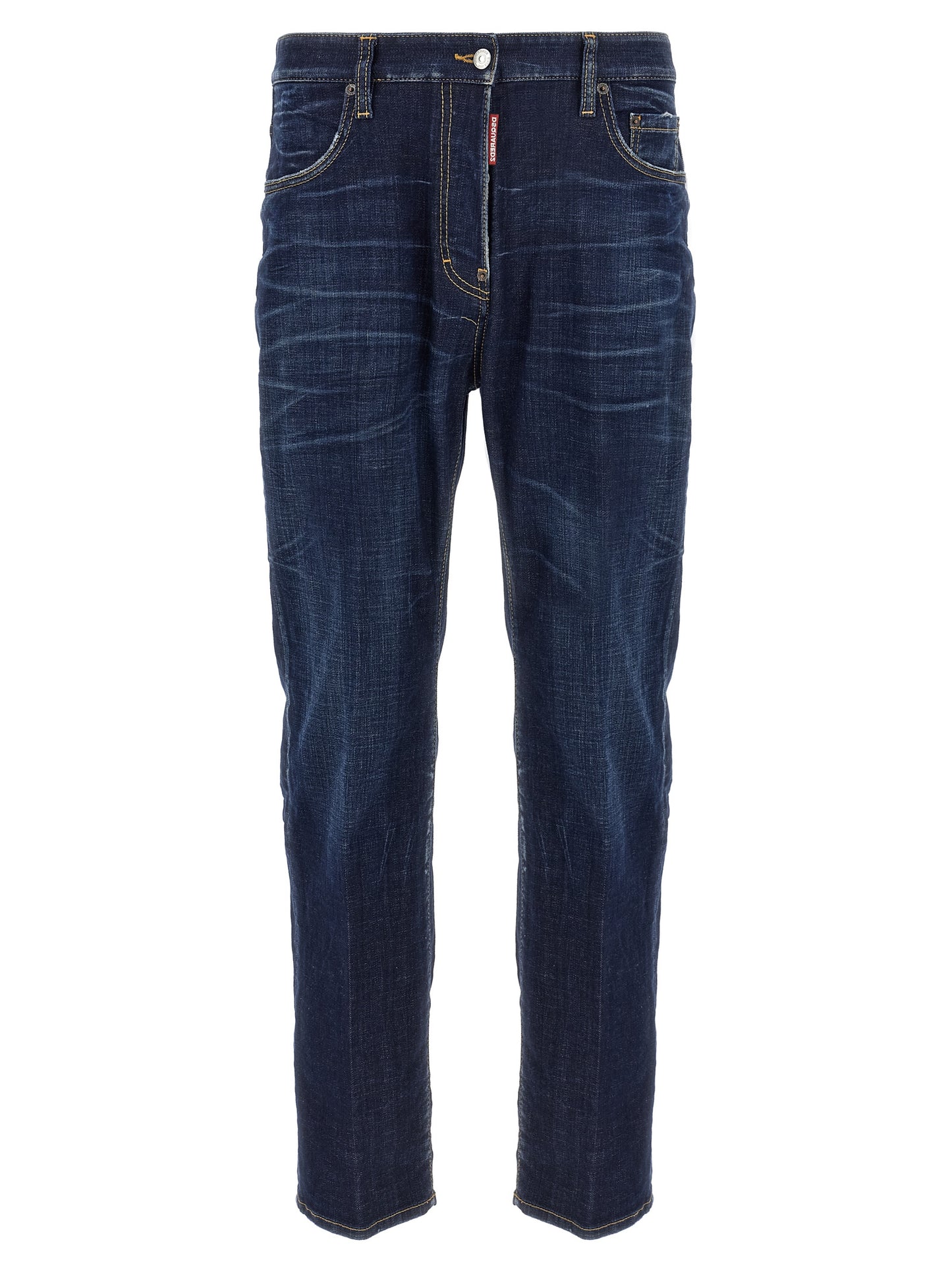 Dsquared² Blue Cotton Straight-Leg Jeans