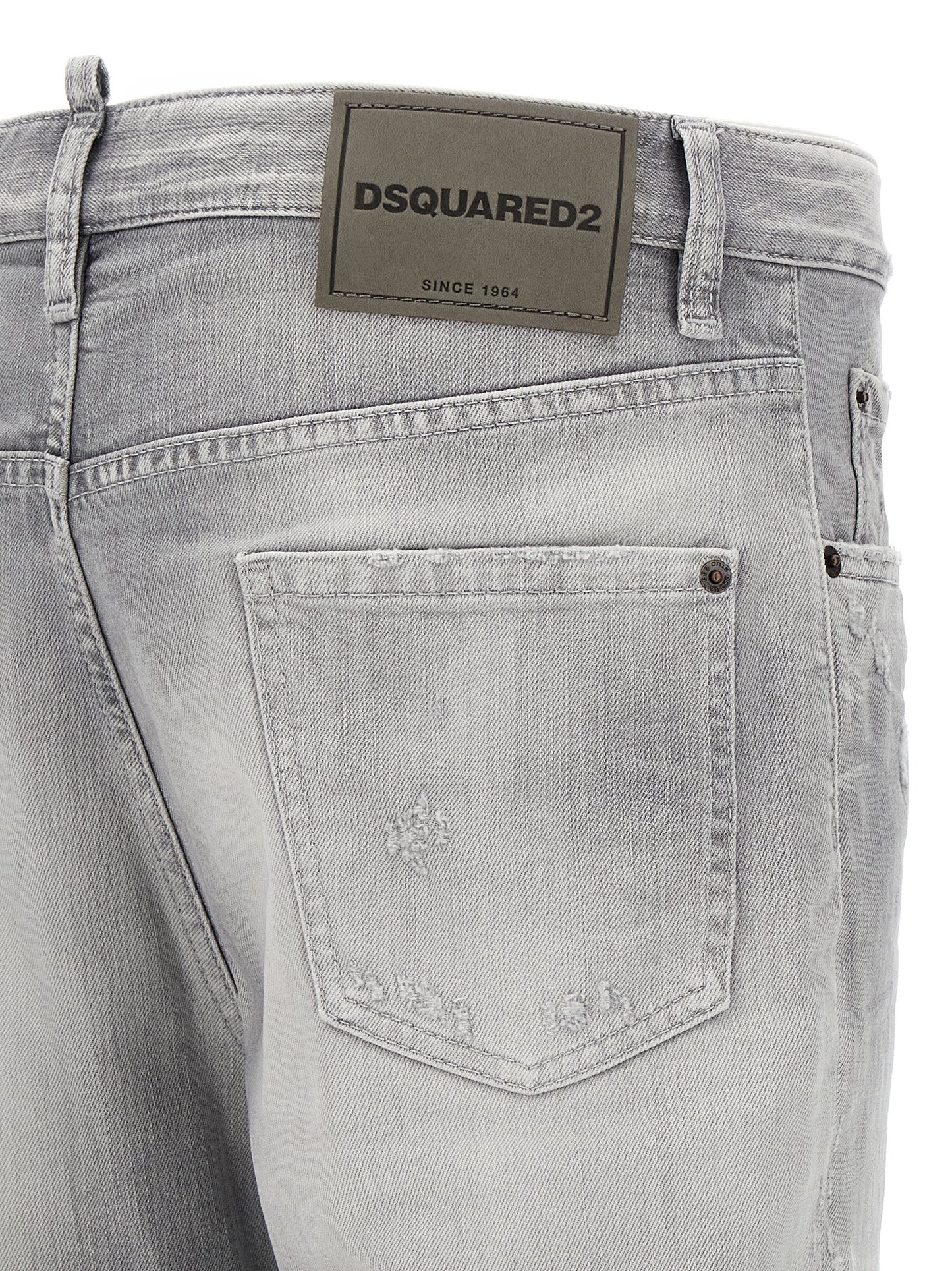 Dsquared² Gray Cotton Straight-Leg Jeans