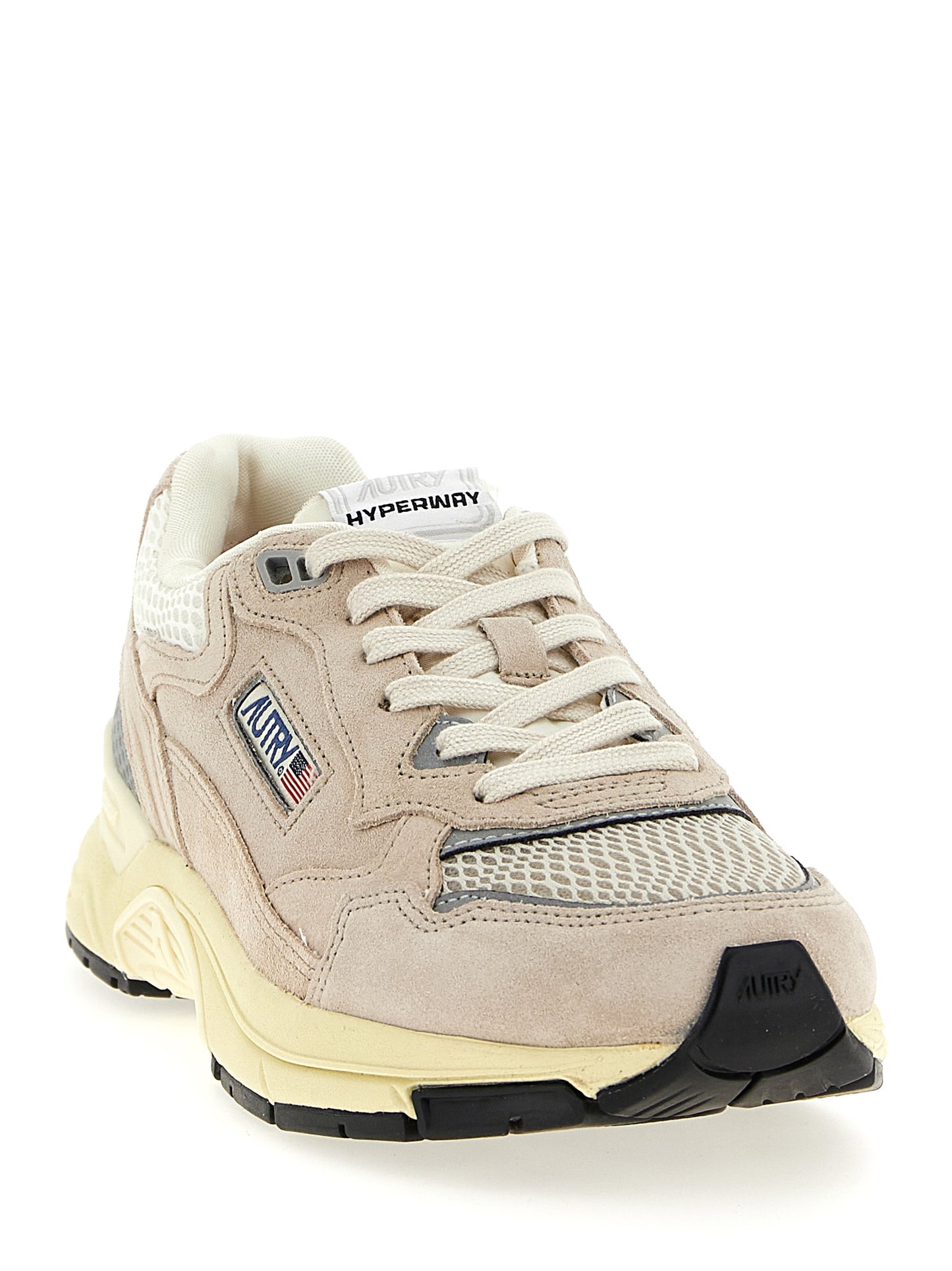 Autry Beige Cowhide Athletic Sneakers