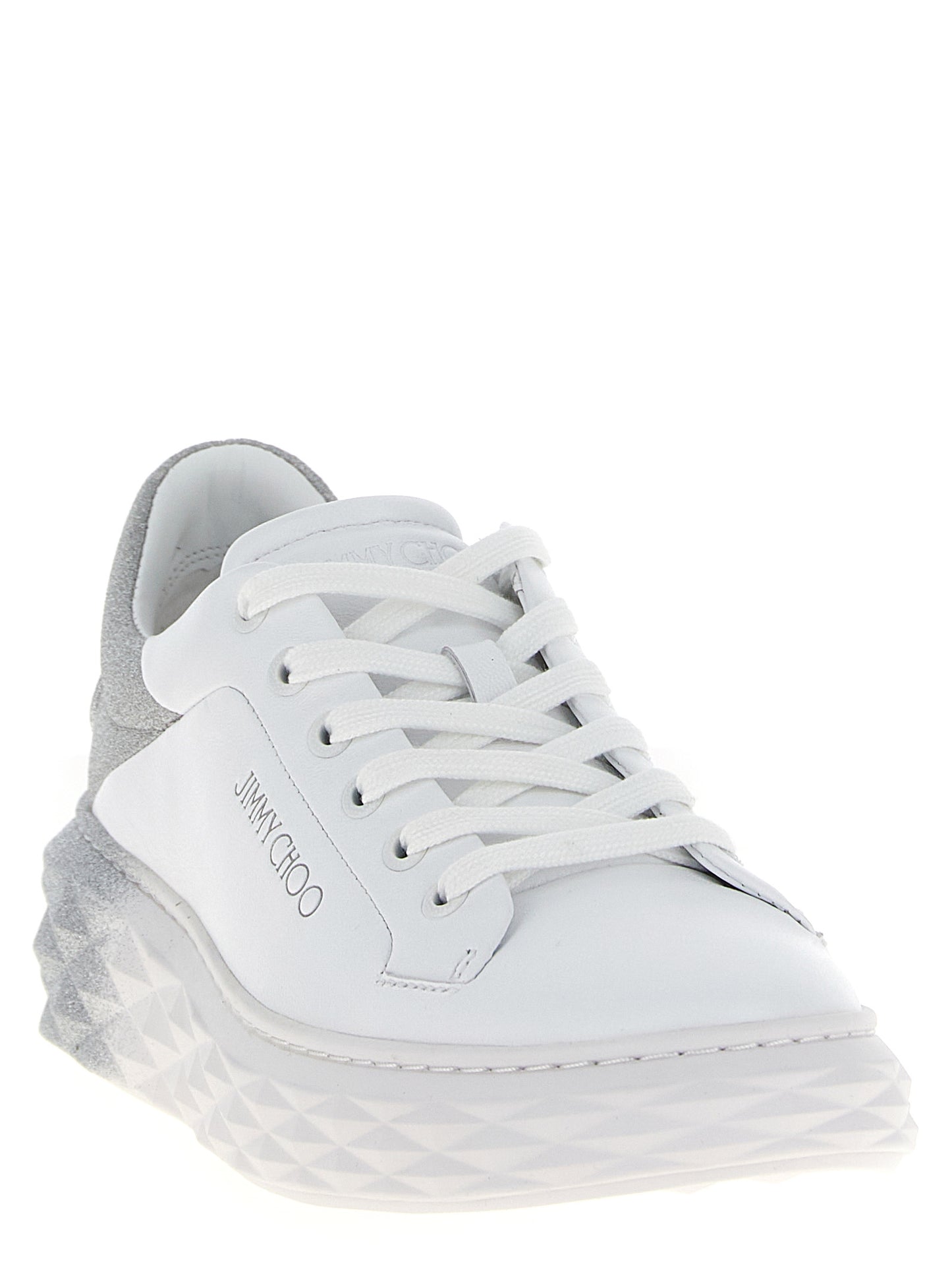 Jimmy Choo Silver Leather Chunky Sneakers