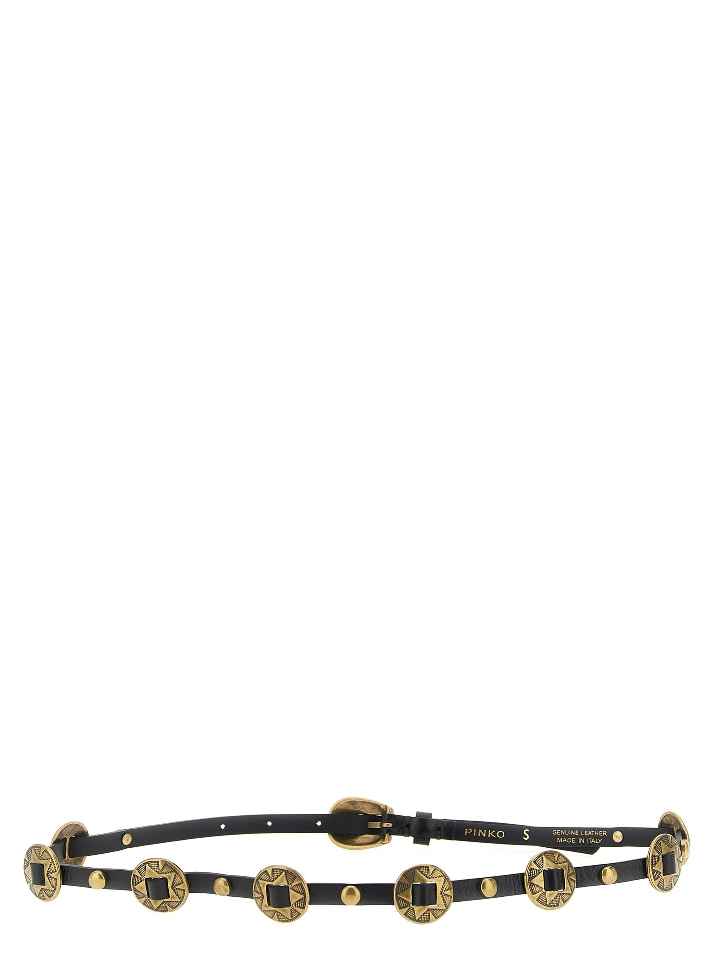 PINKO Black Calfskin Thin Belt