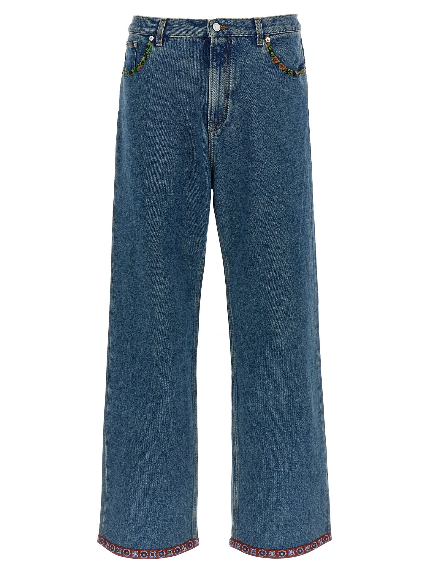 Valentino Garavani Blue Polyamide Straight-Leg Jeans