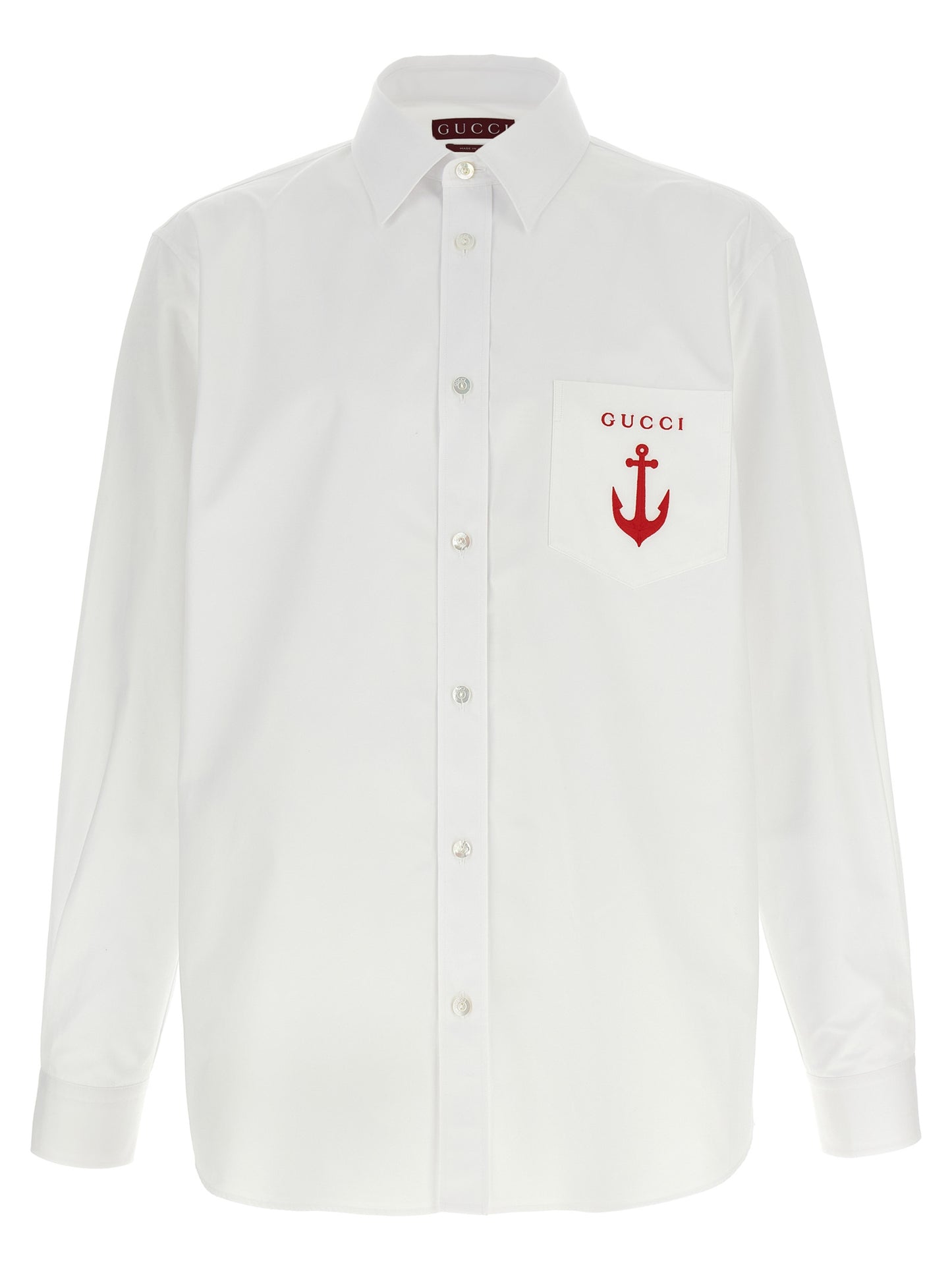 Gucci White Cotton Blouse