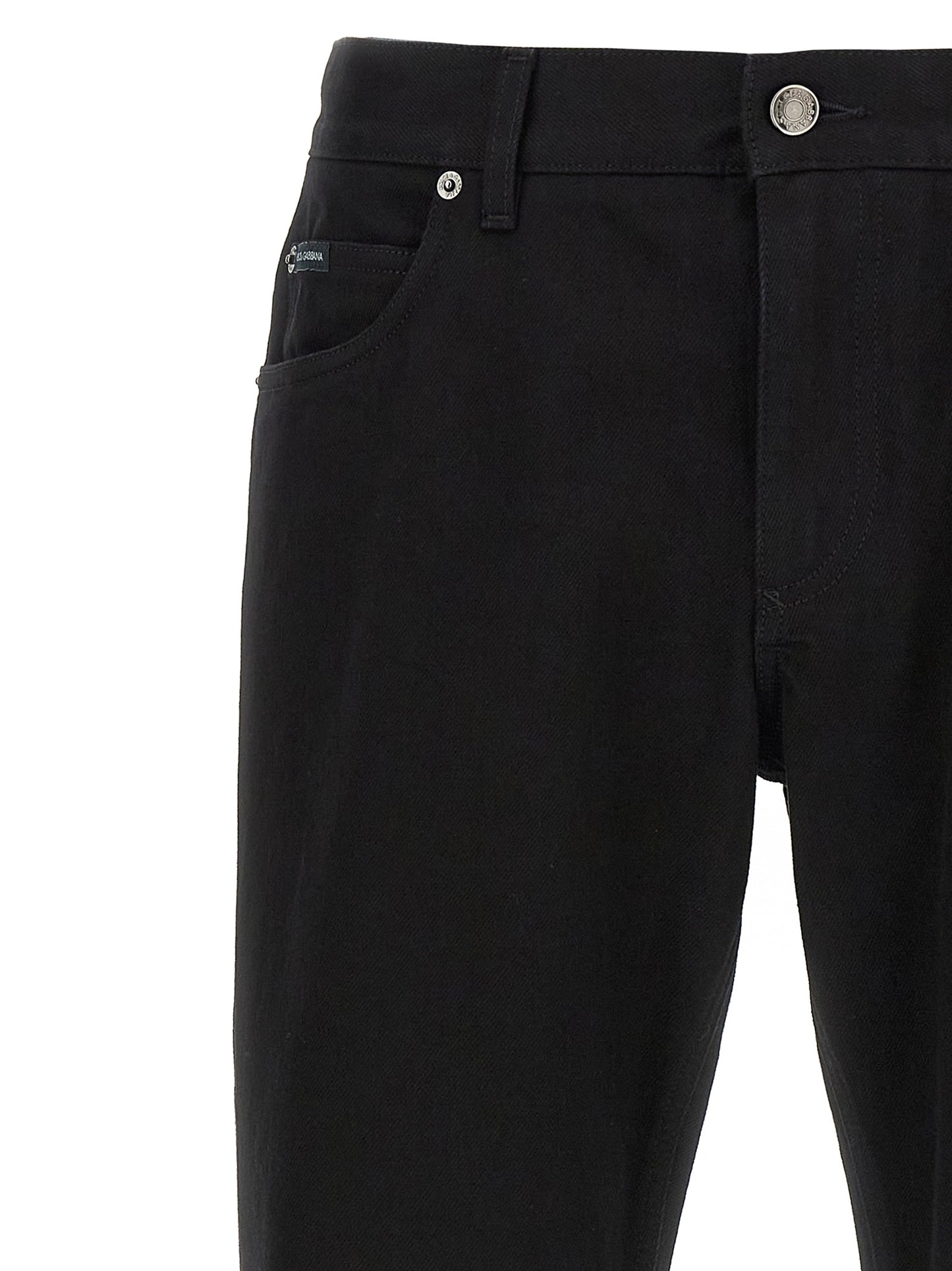 Dolce & Gabbana Black Cotton Straight-Leg Jeans