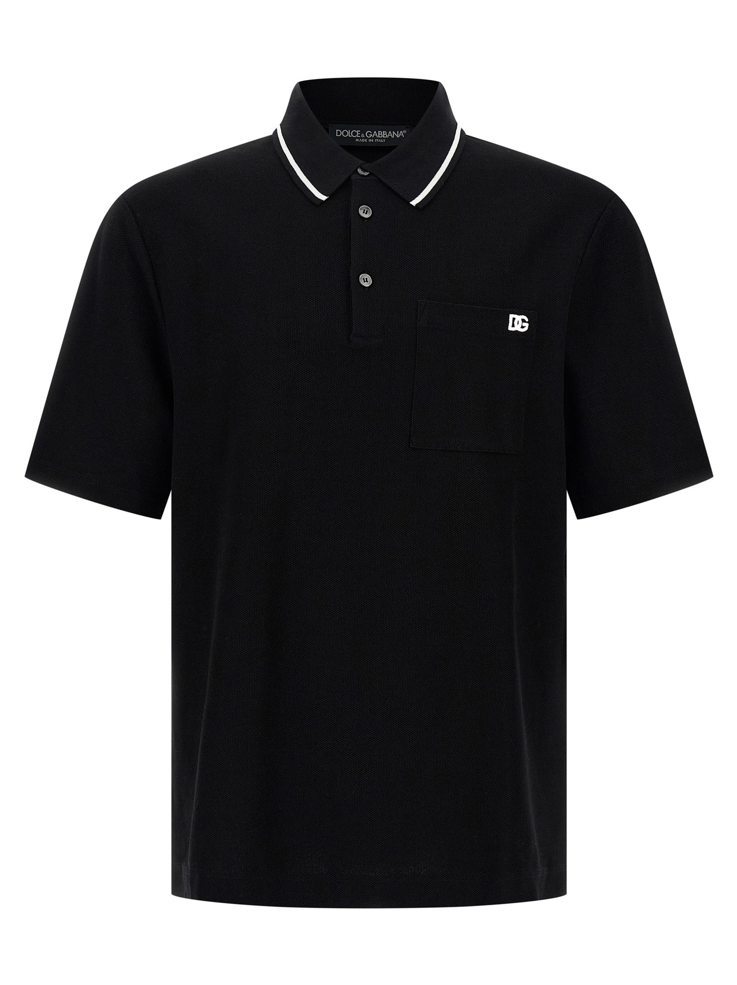 Dolce & Gabbana Black Cotton Polo Shirt
