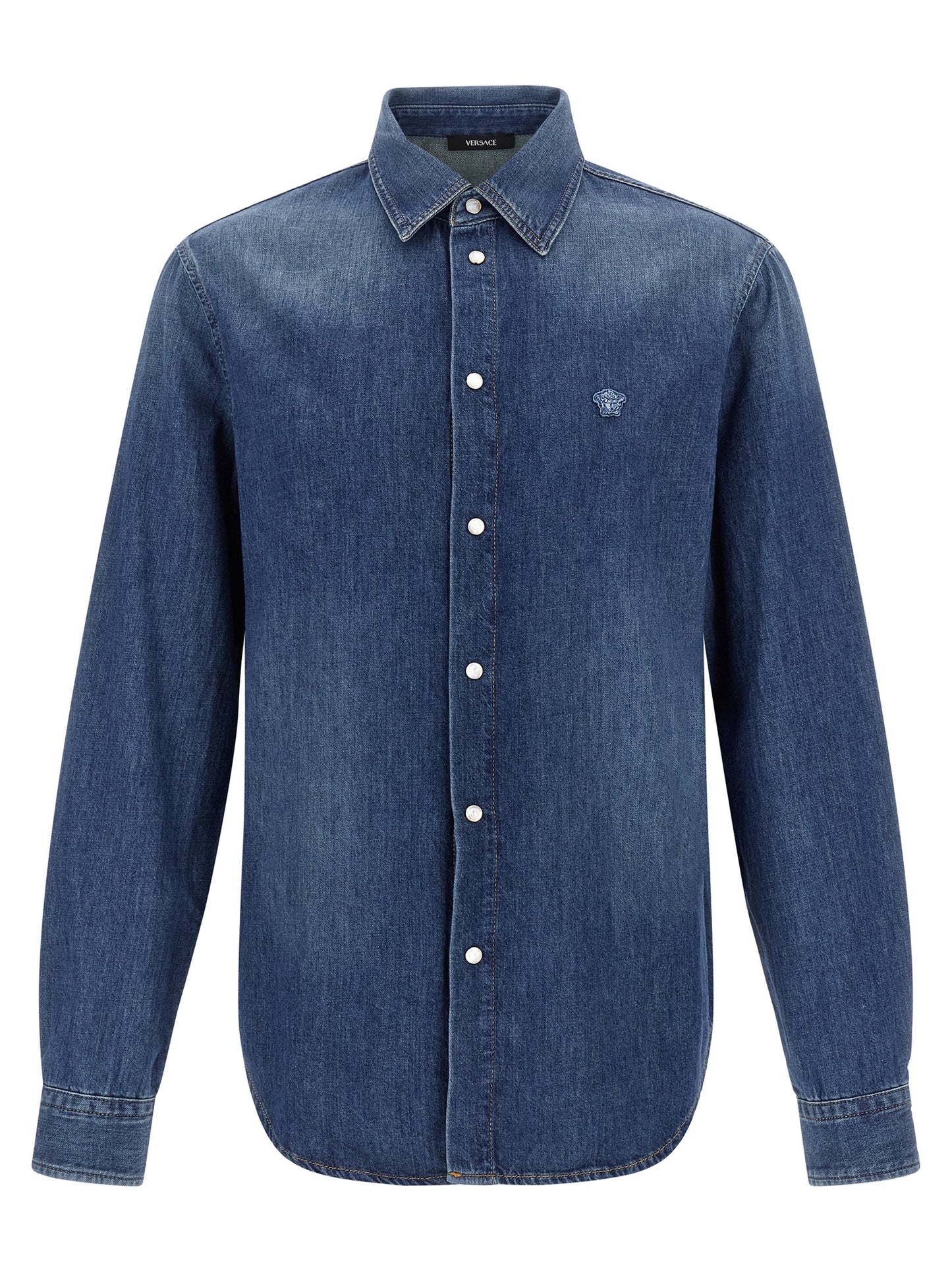 Versace Blue Cotton Blouse