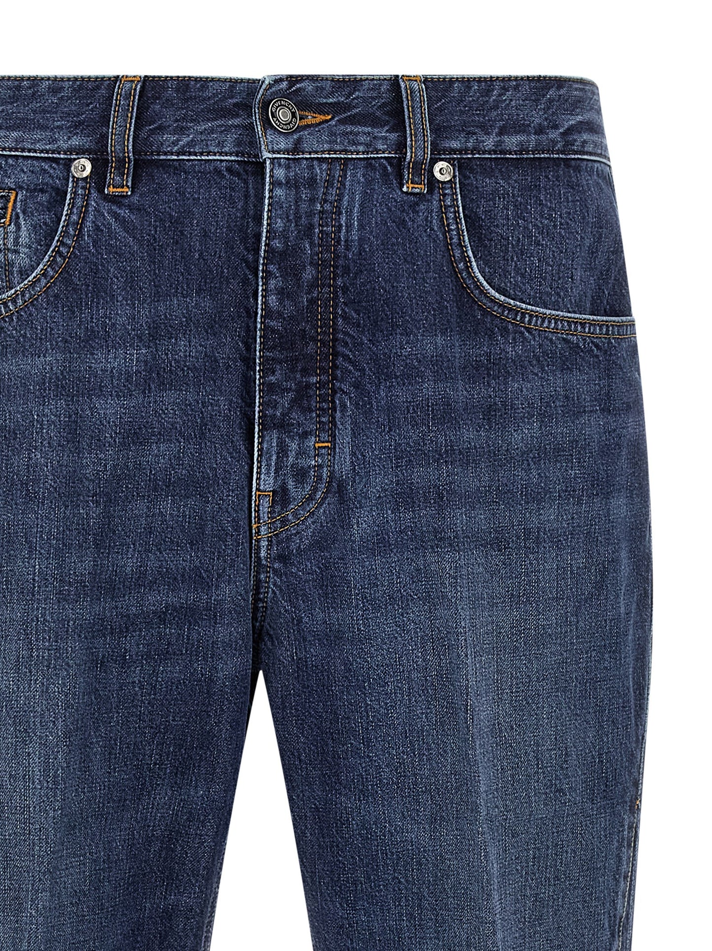 Givenchy Blue Cotton Straight-Leg Jeans