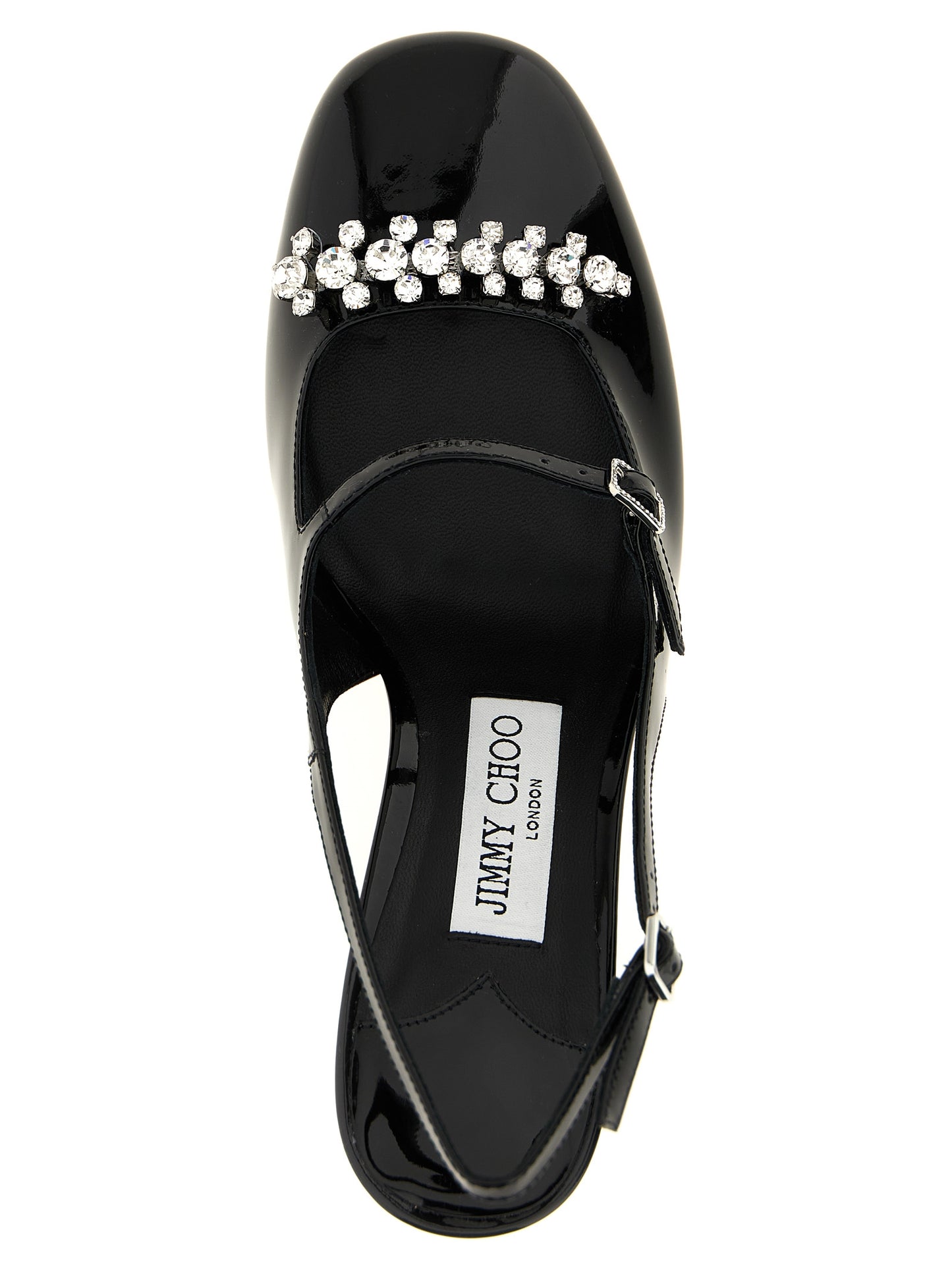 Jimmy Choo Black Leather Mid Heel Pumps