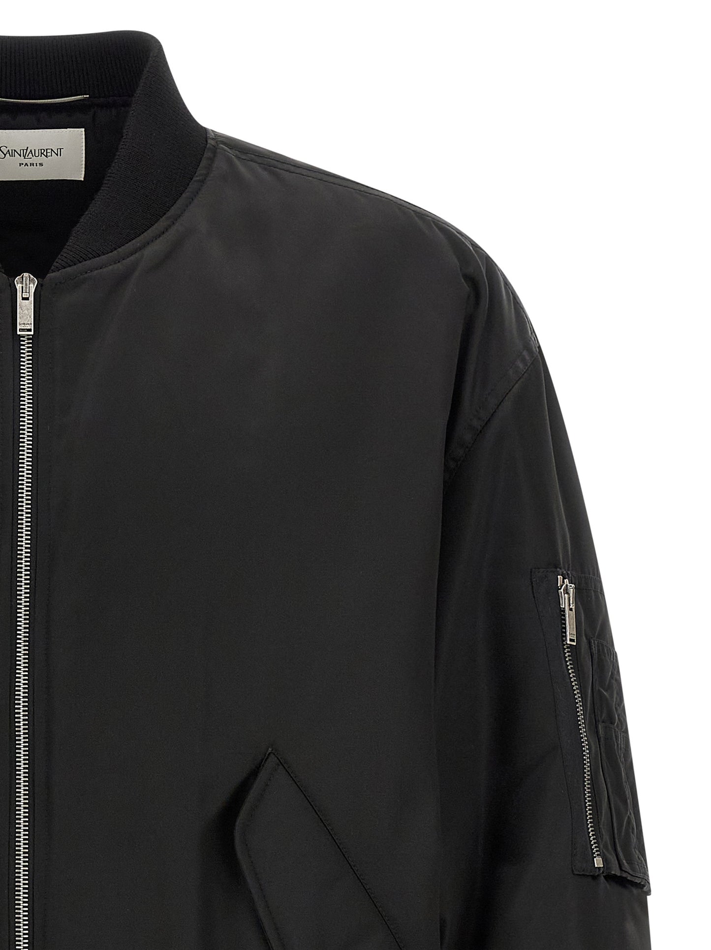 Saint Laurent Black Polyamide Bomber