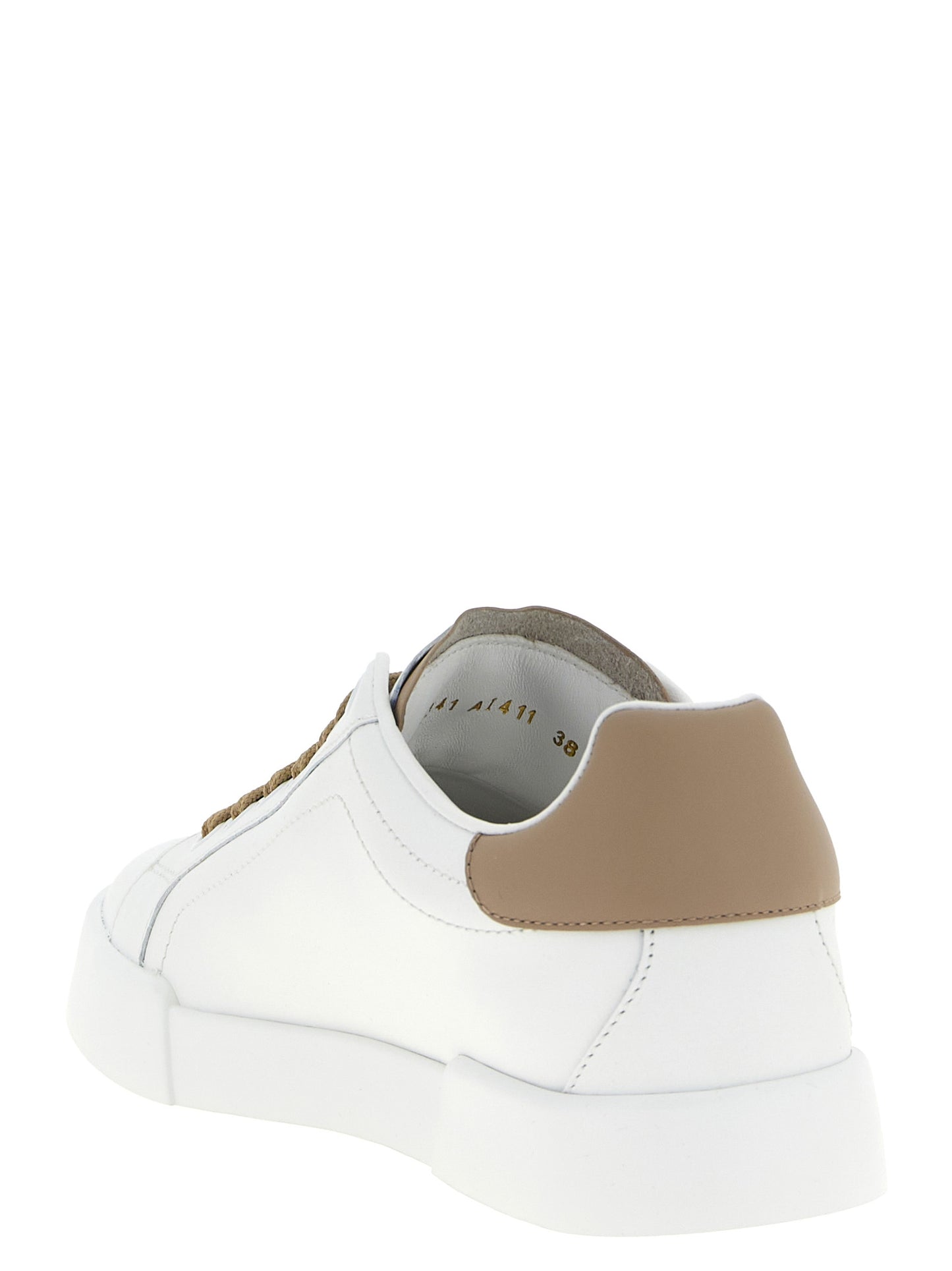 Dolce & Gabbana Beige Calfskin Sneakers