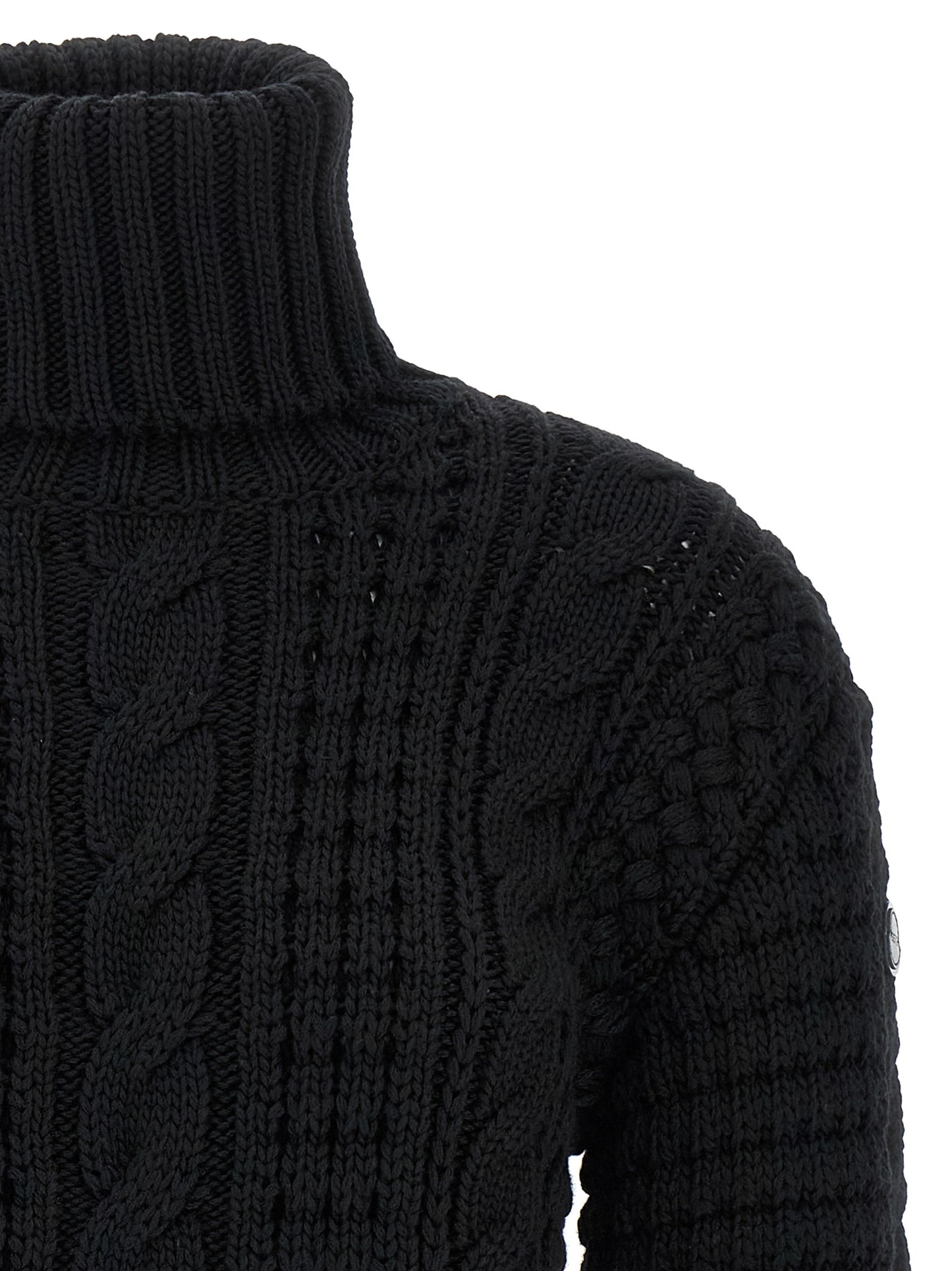 MONCLER GENIUS Black Virgin Wool Cardigan