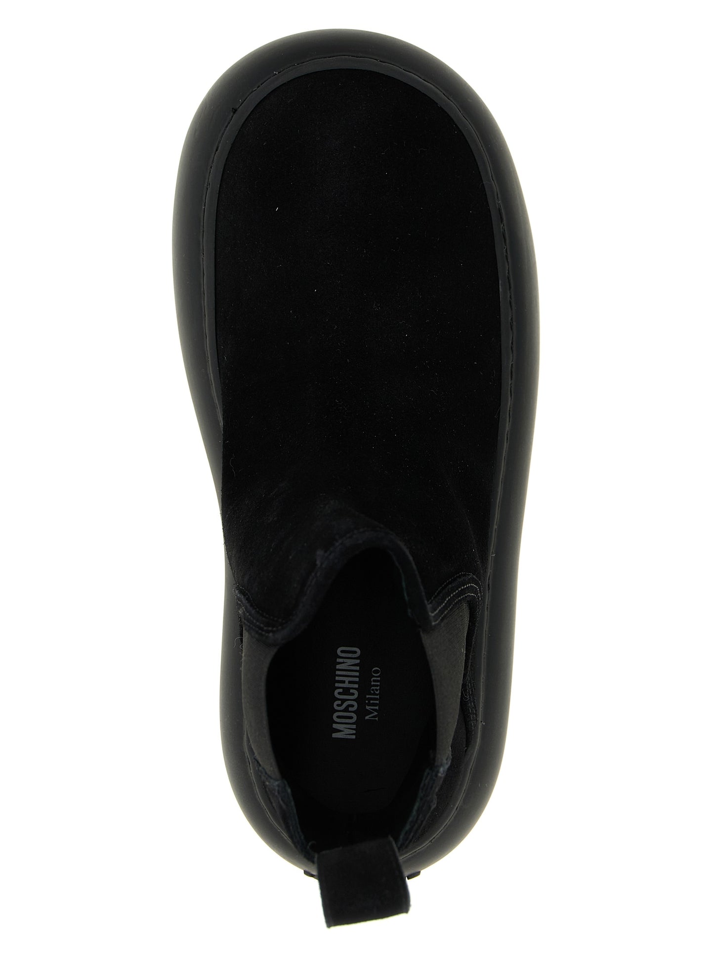 Moschino Black Calfskin Chelsea Boots