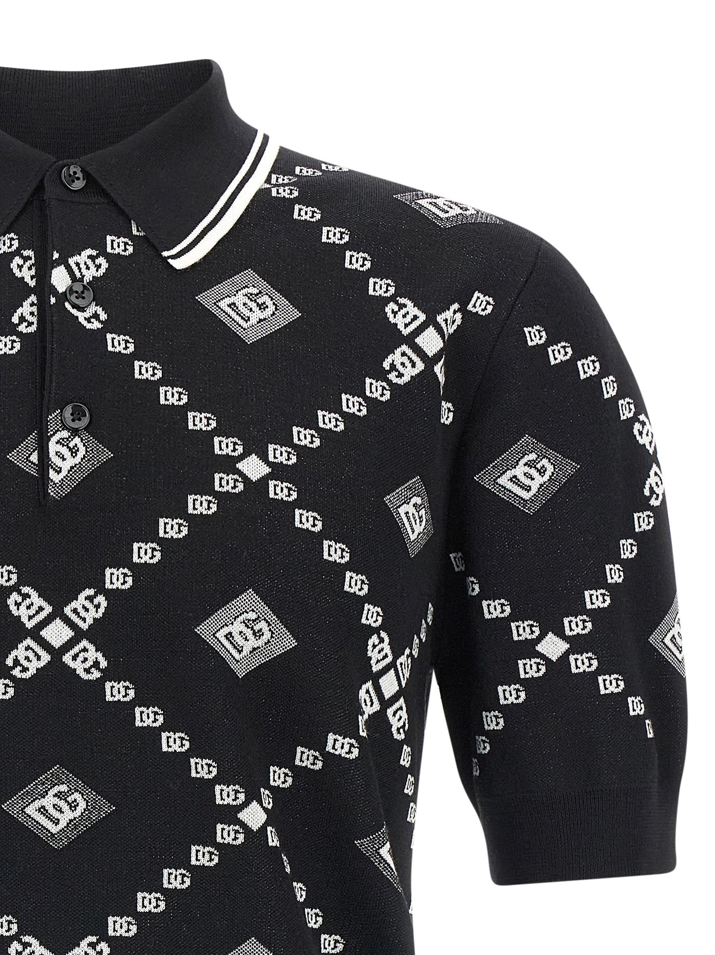 Dolce & Gabbana Bicolor Cashmere Polo Shirt