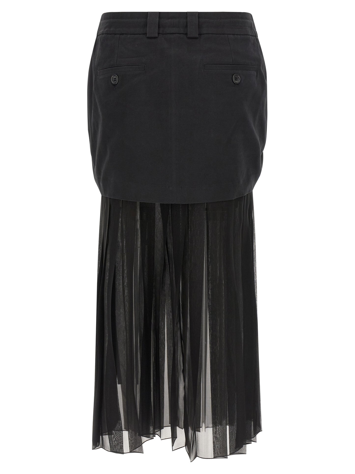 Dolce & Gabbana Black Silk Midi Skirt
