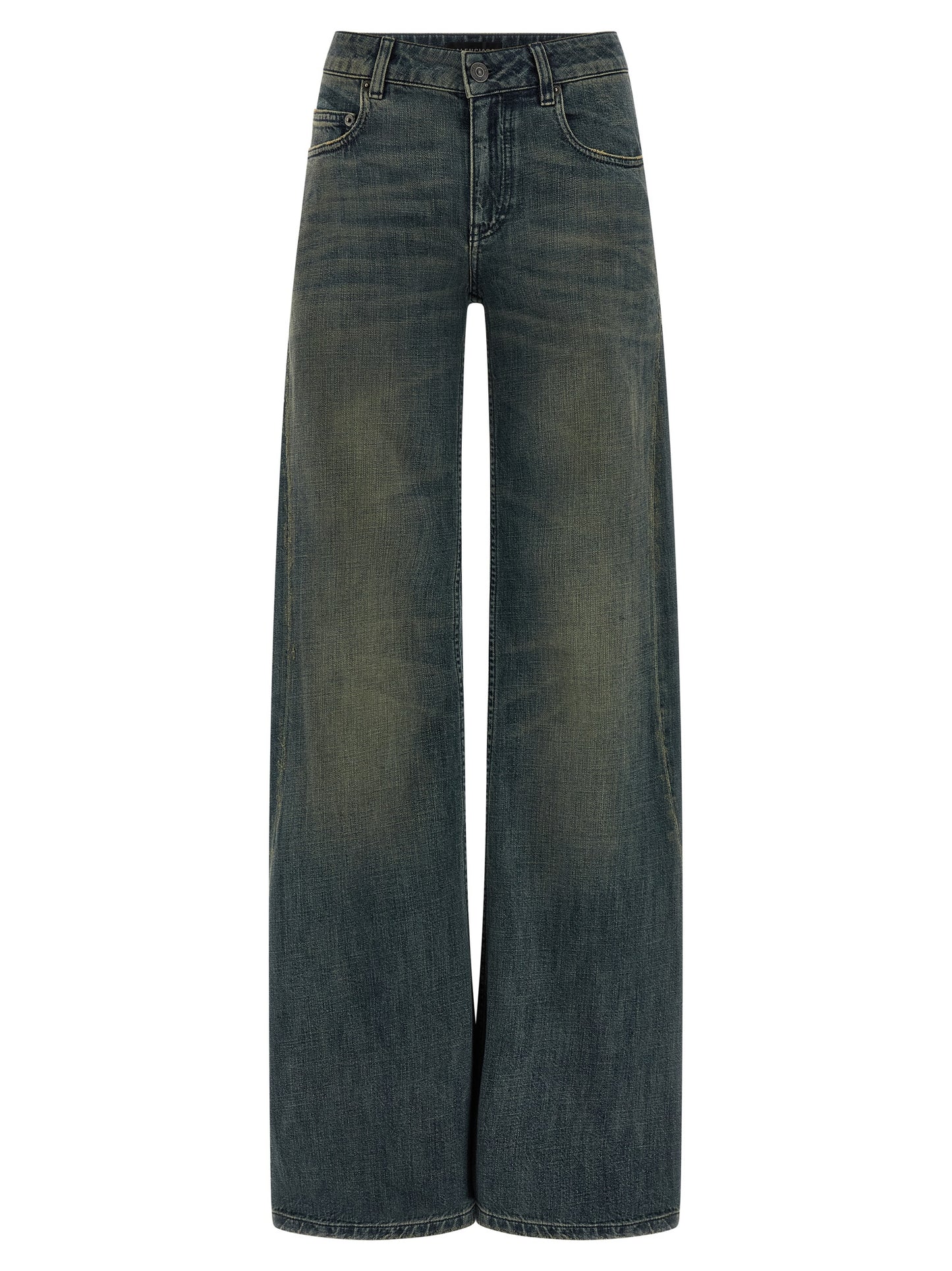 Balenciaga Blue Cotton Flared Jeans