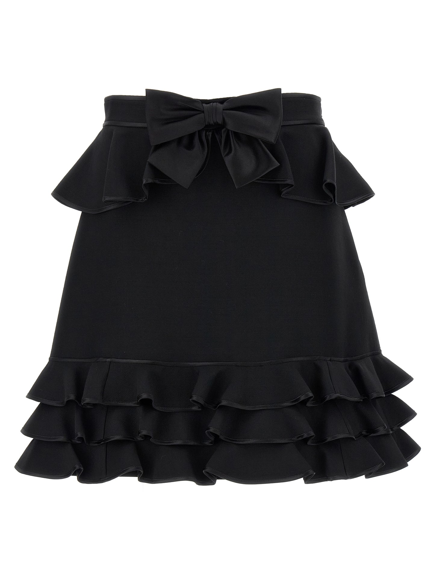 Valentino Garavani Black Virgin Wool Long Skirt