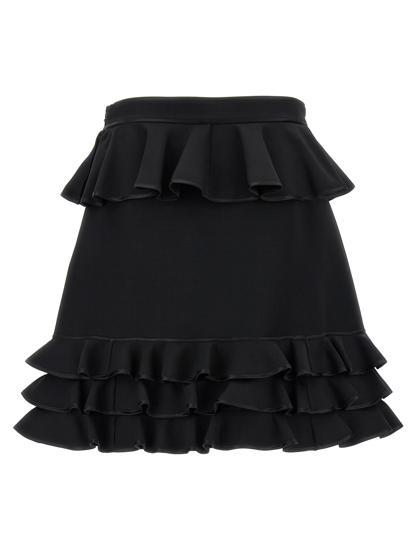 Valentino Garavani Black Virgin Wool Long Skirt