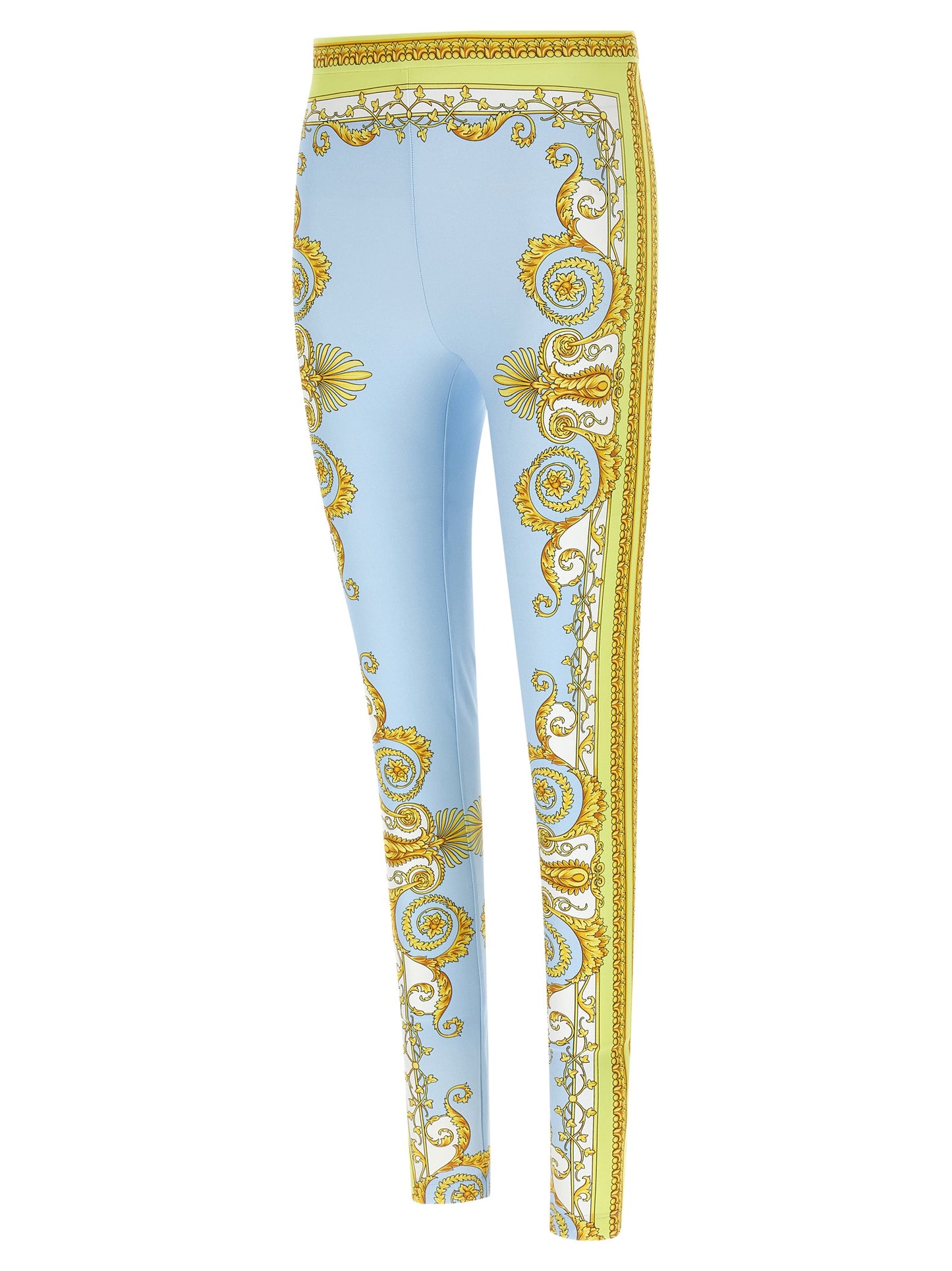Versace Blue Nylon Leggings