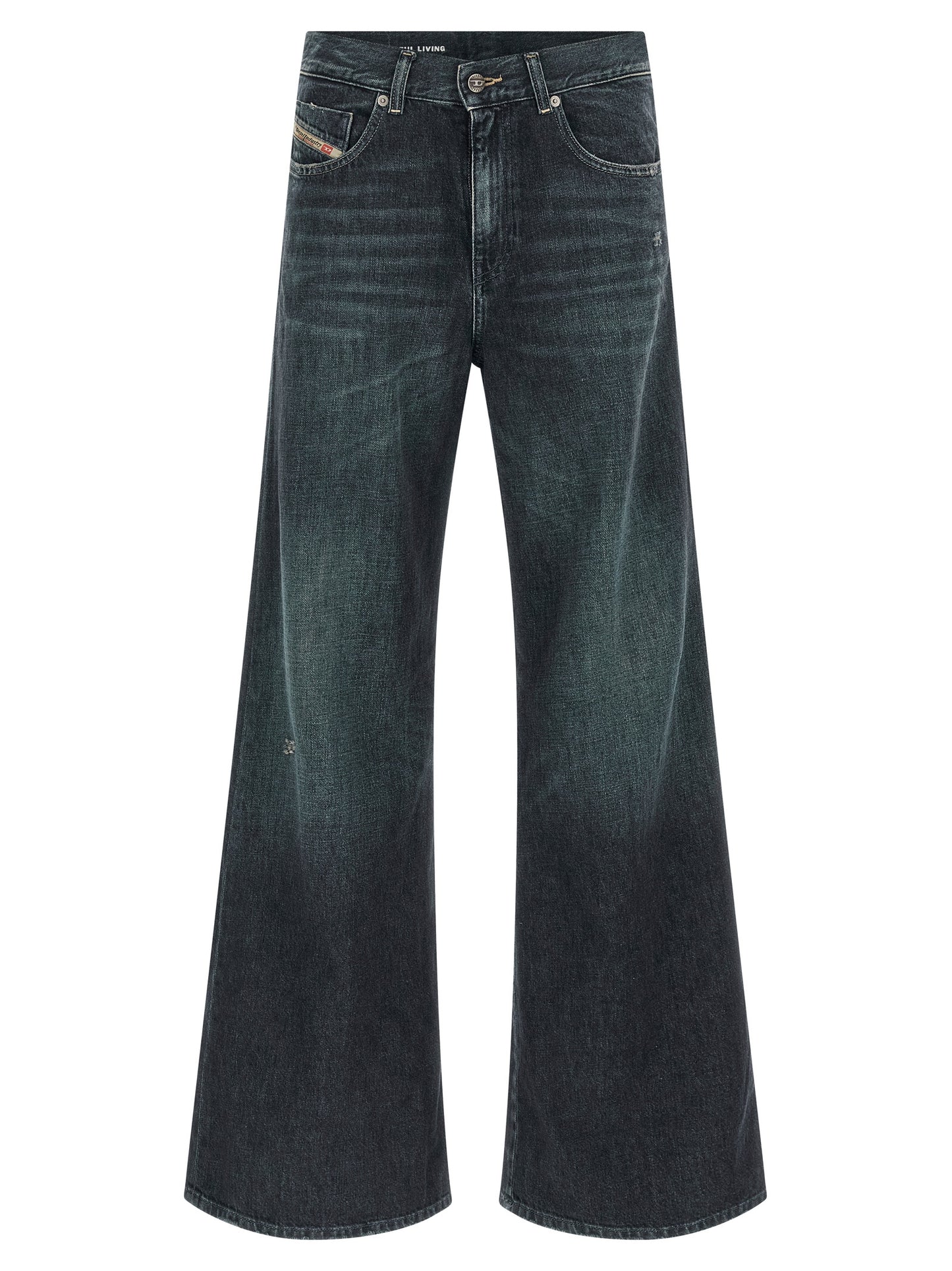 Diesel Blue Cotton Flared Jeans