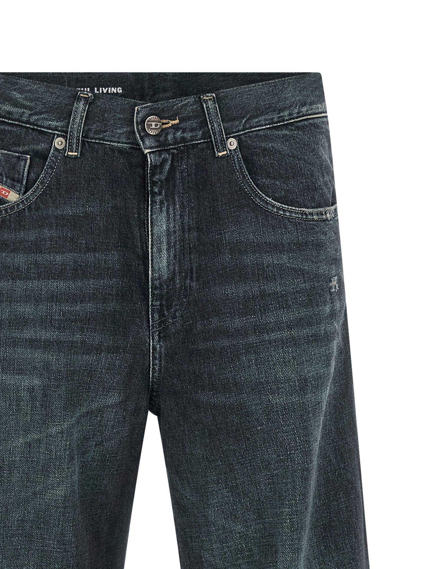 Diesel Blue Cotton Flared Jeans