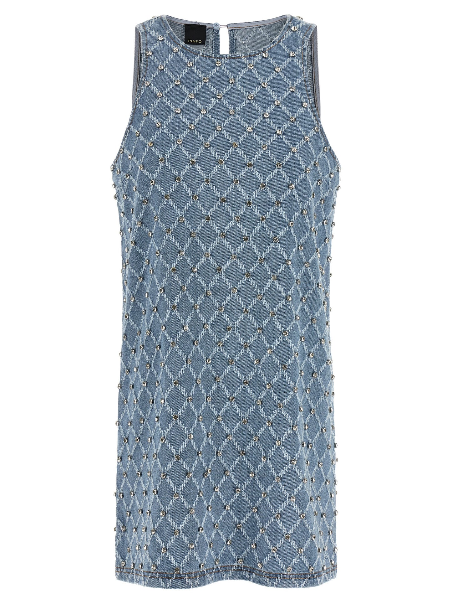 PINKO Blue Cotton Short Dress