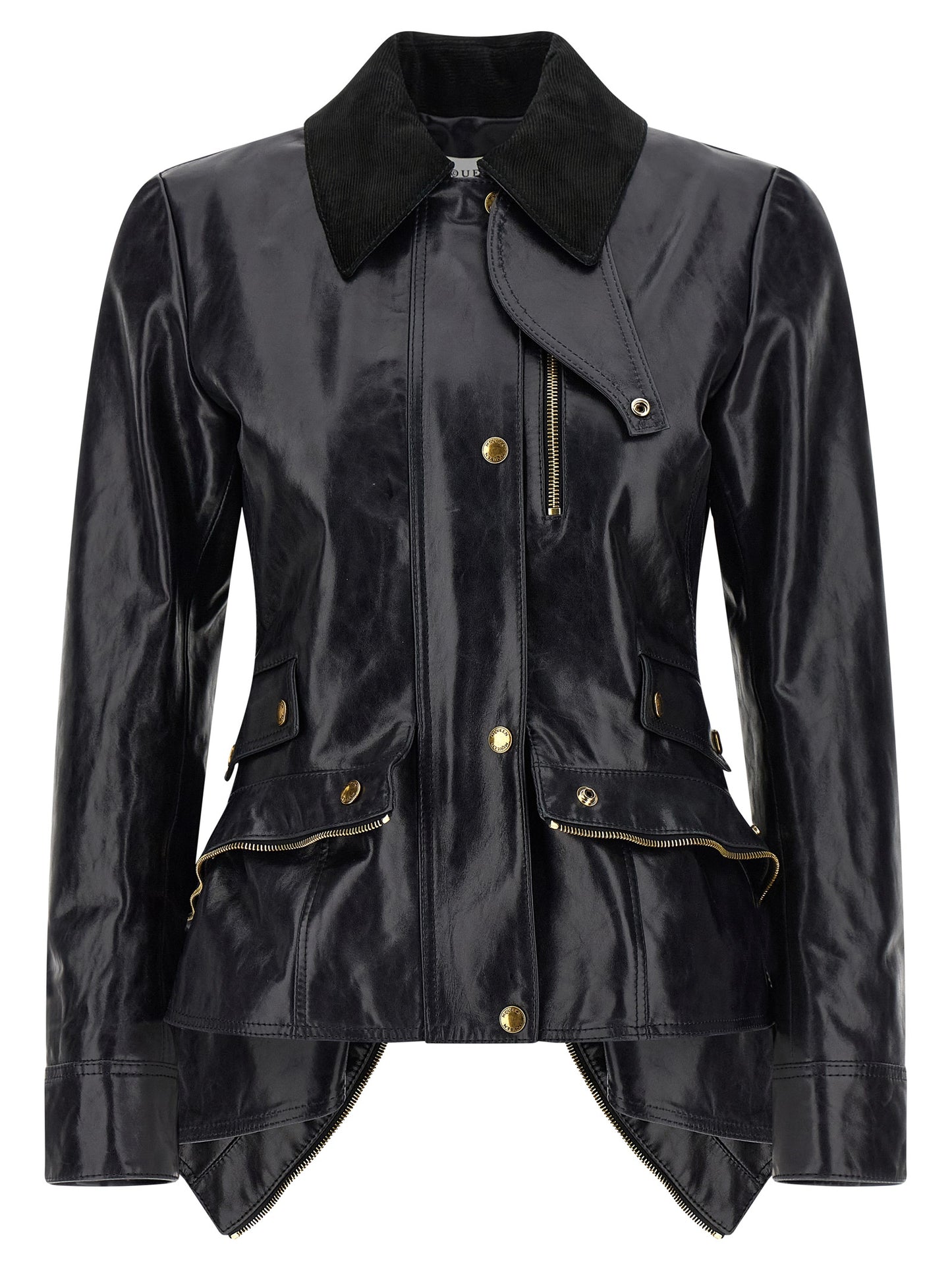 Alexander McQueen Black Cowhide Leather Jacket