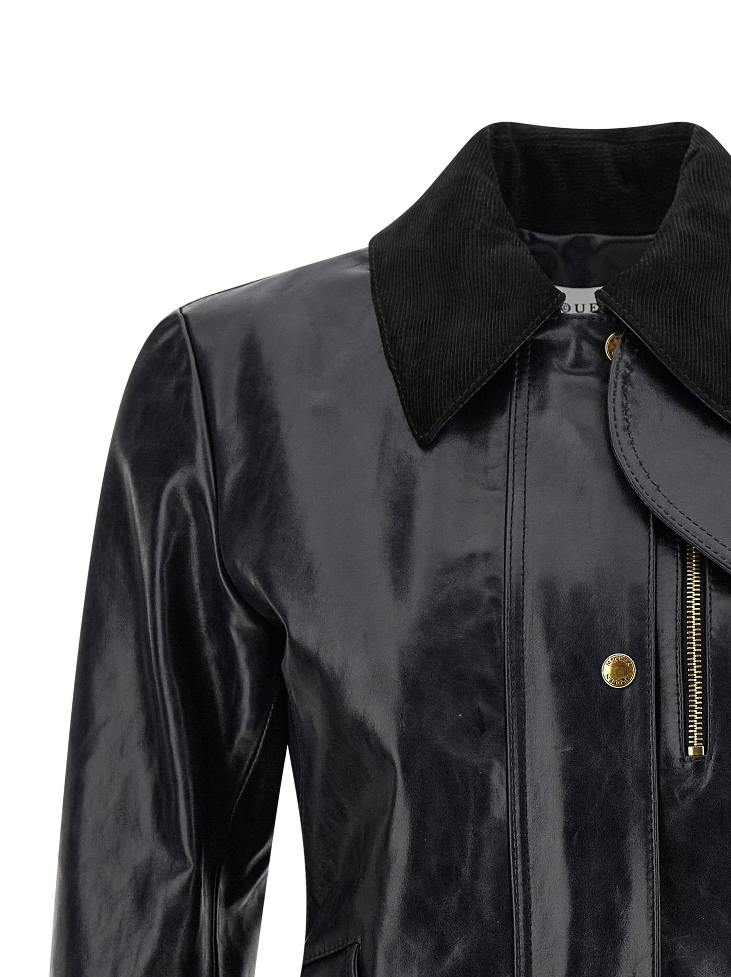 Alexander McQueen Black Cowhide Leather Jacket