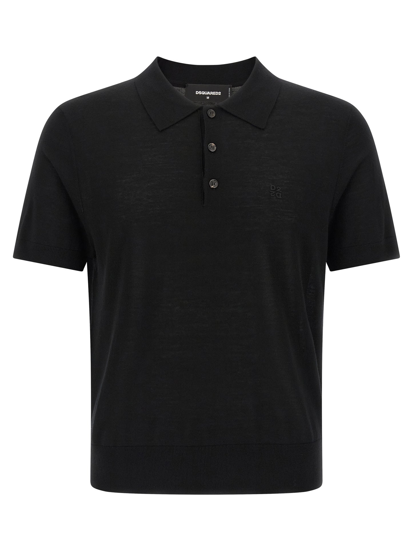 Dsquared² Black Wool Polo Shirt
