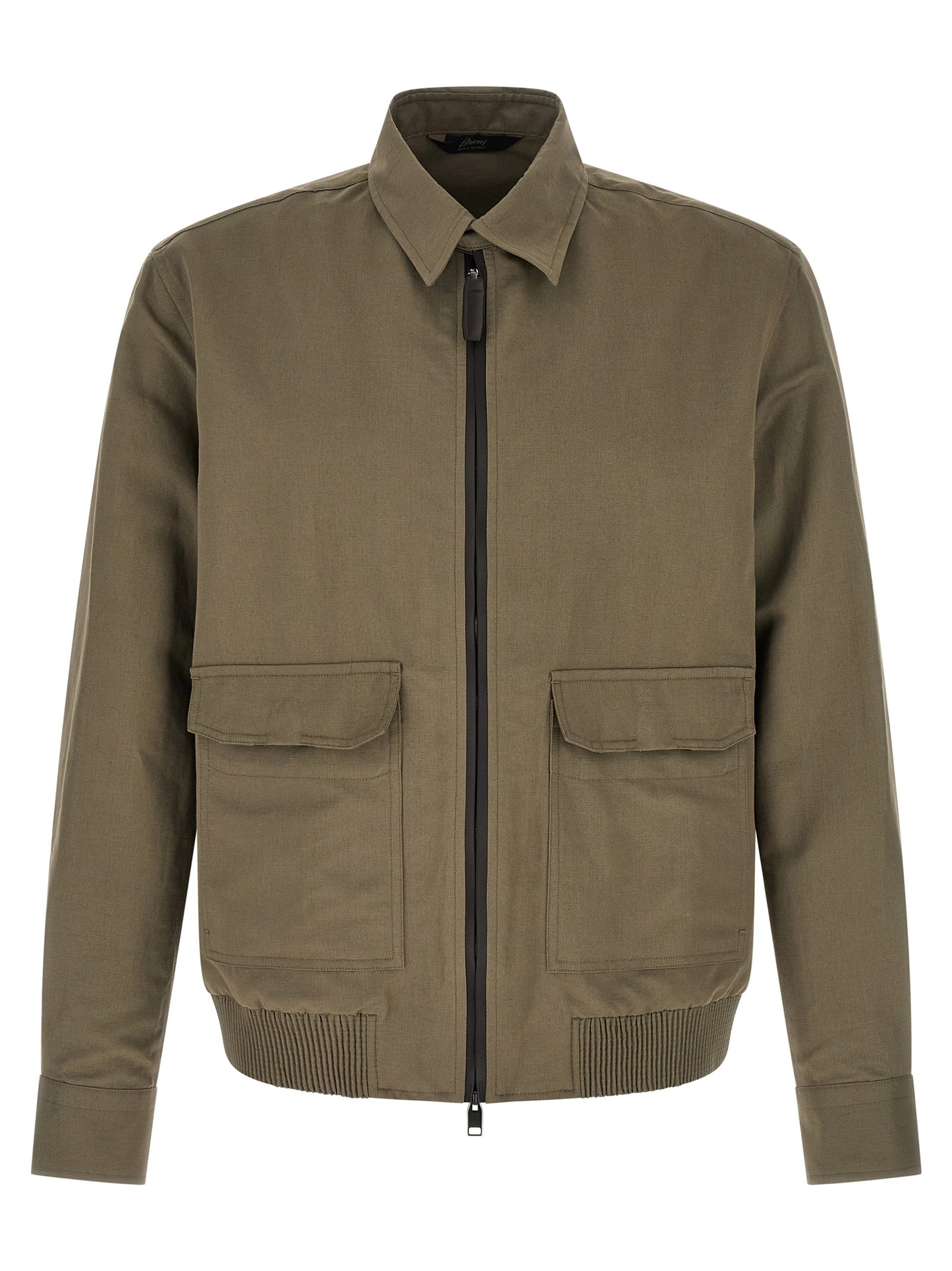 Brioni Bicolor Linen Full-Length Jacket