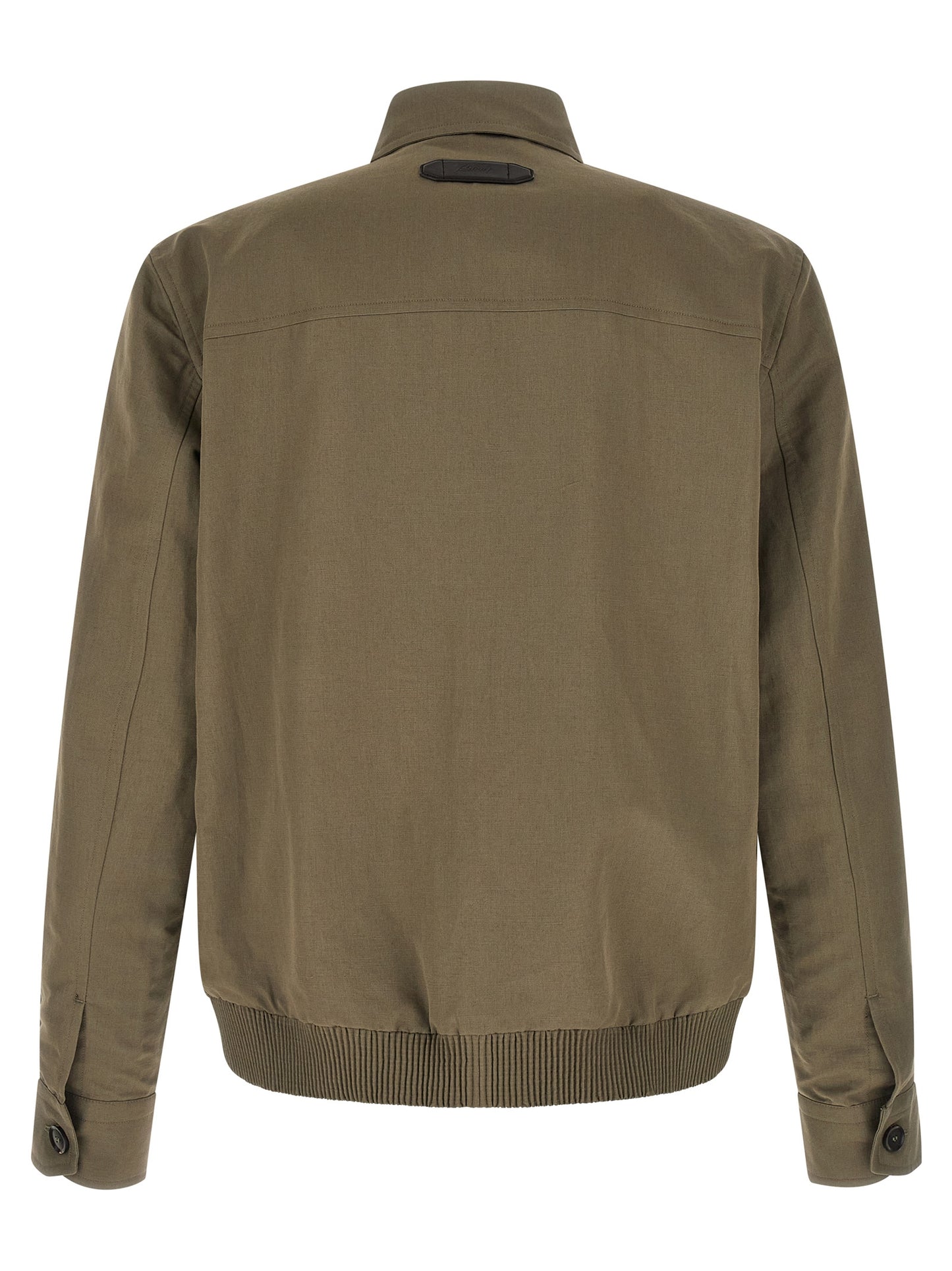 Brioni Bicolor Linen Full-Length Jacket