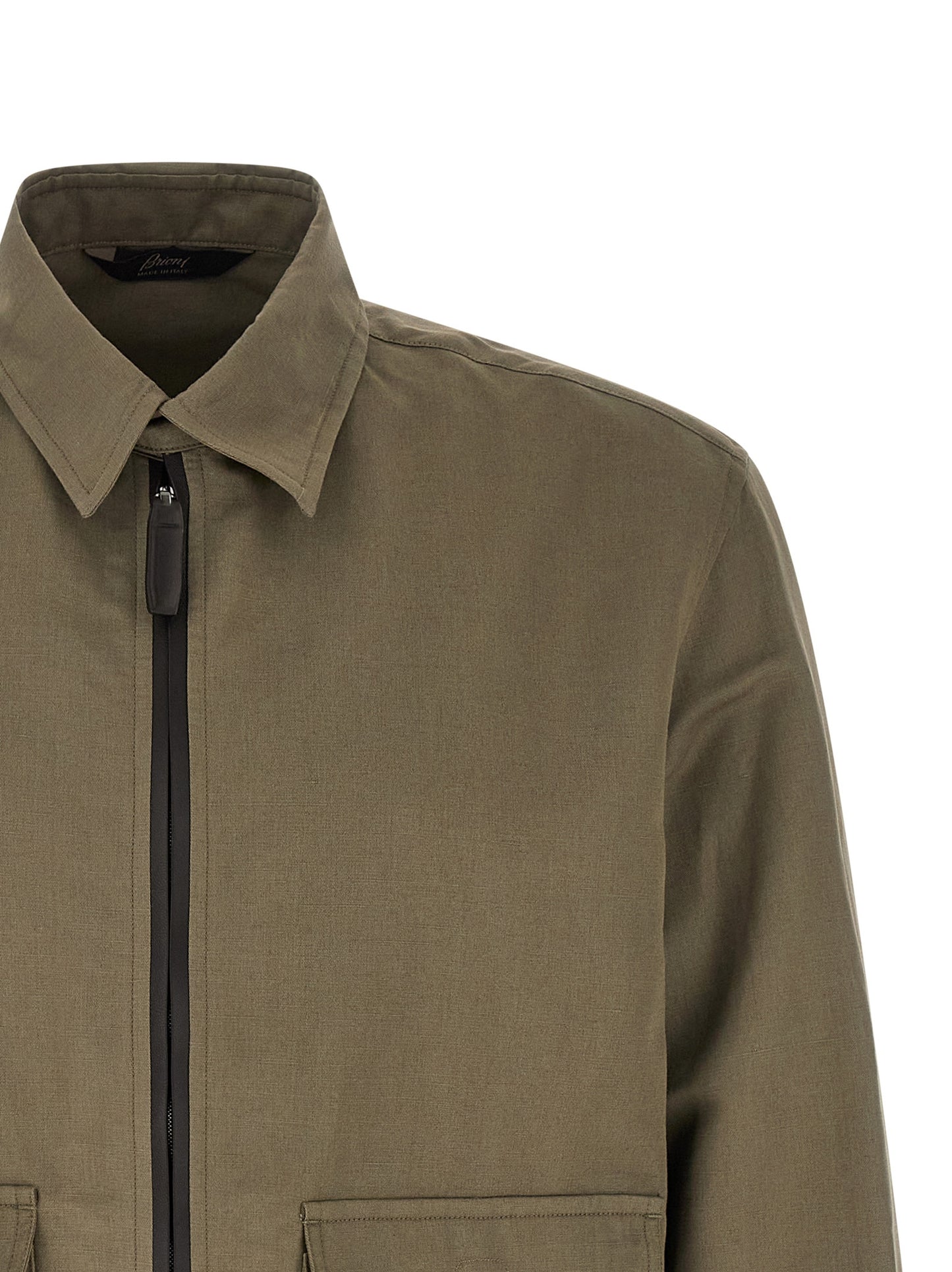 Brioni Bicolor Linen Full-Length Jacket