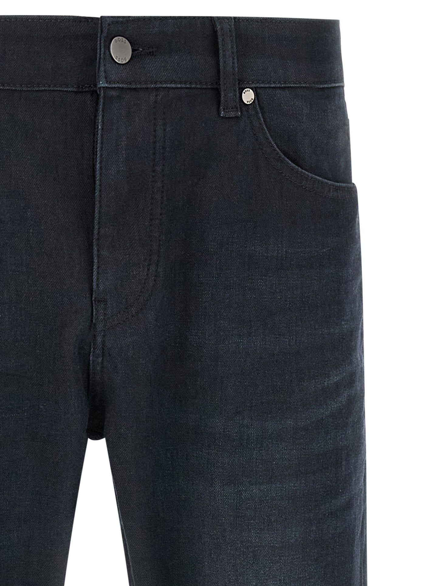 Hugo Boss Blue Cotton Straight-Leg Jeans