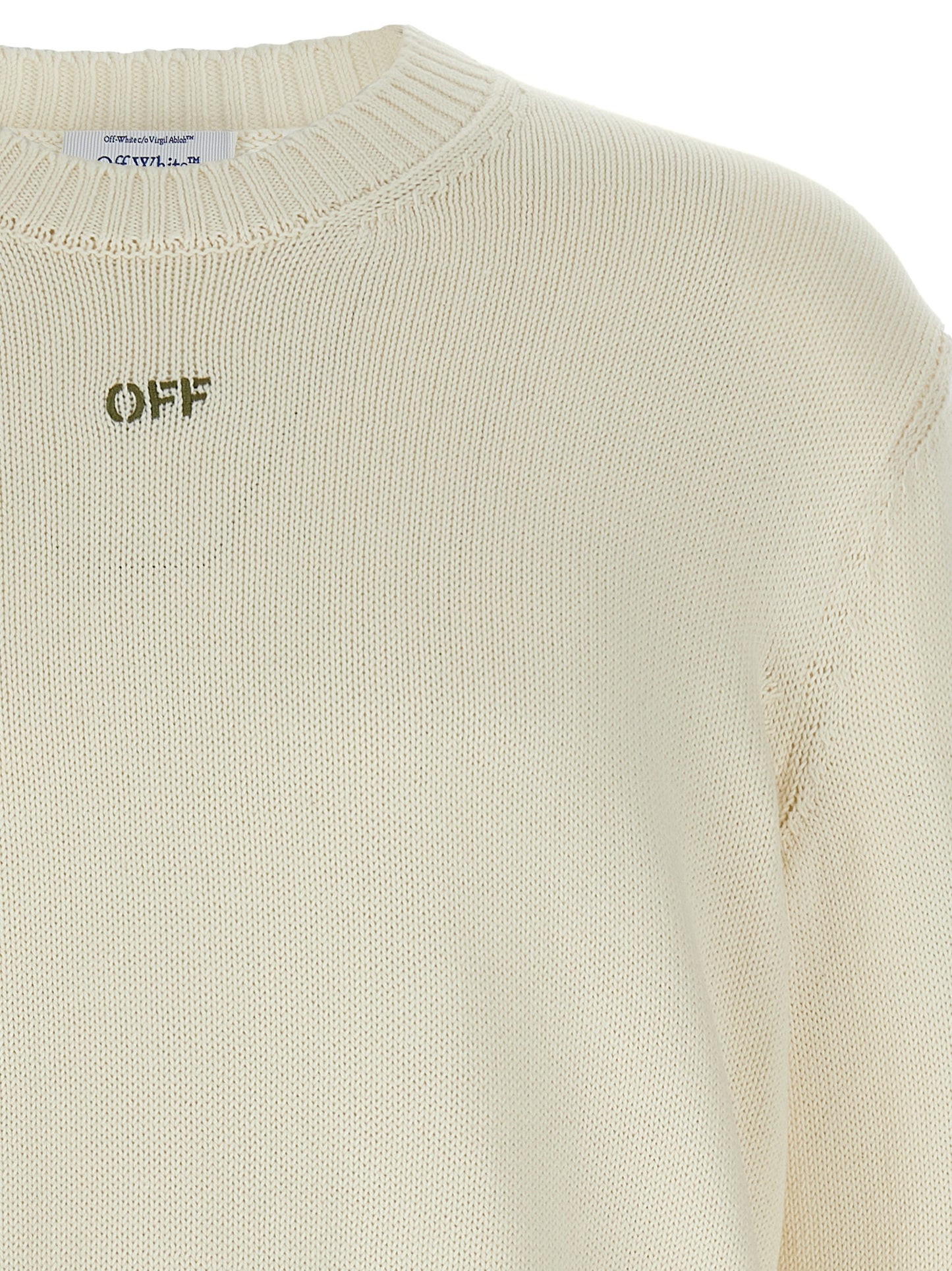 Off-White Beige Cotton Cardigan
