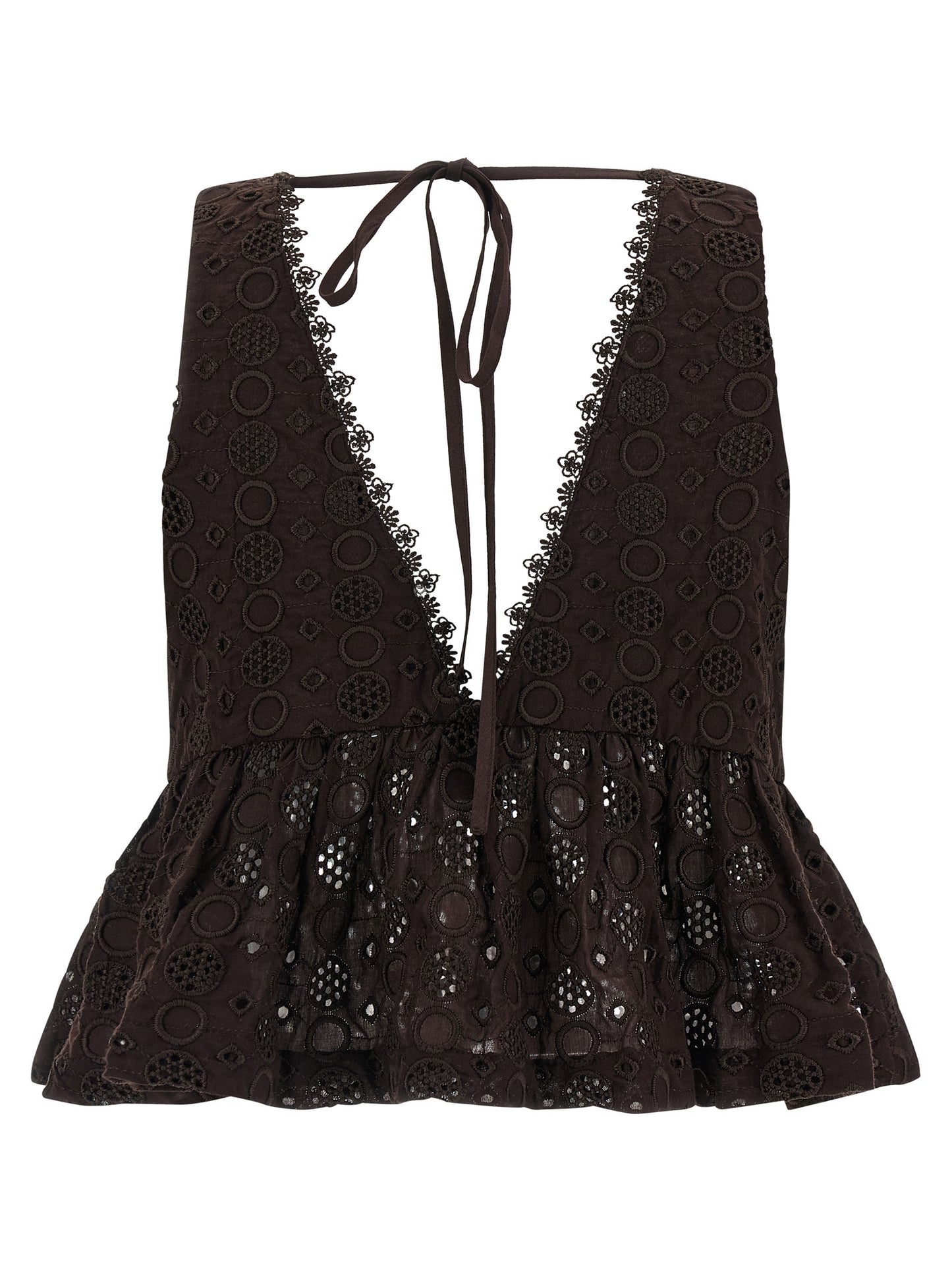 PINKO Brown Cotton Blouse