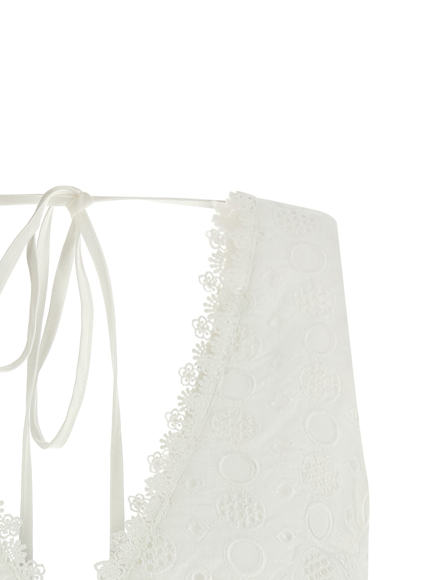 PINKO White Cotton Sleeveles T-Shirt