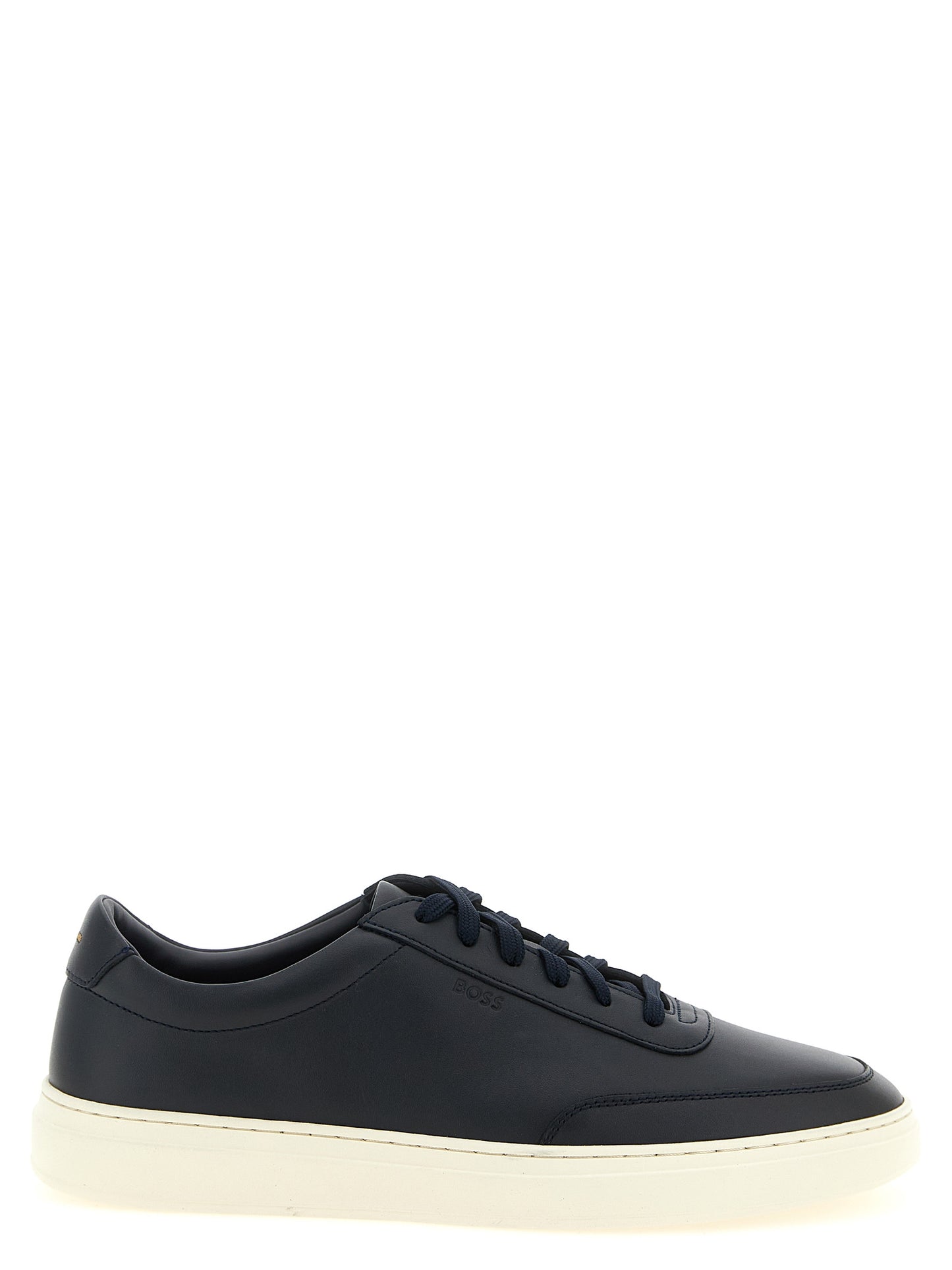 Hugo Boss Blue Cowhide Low Top Sneakers