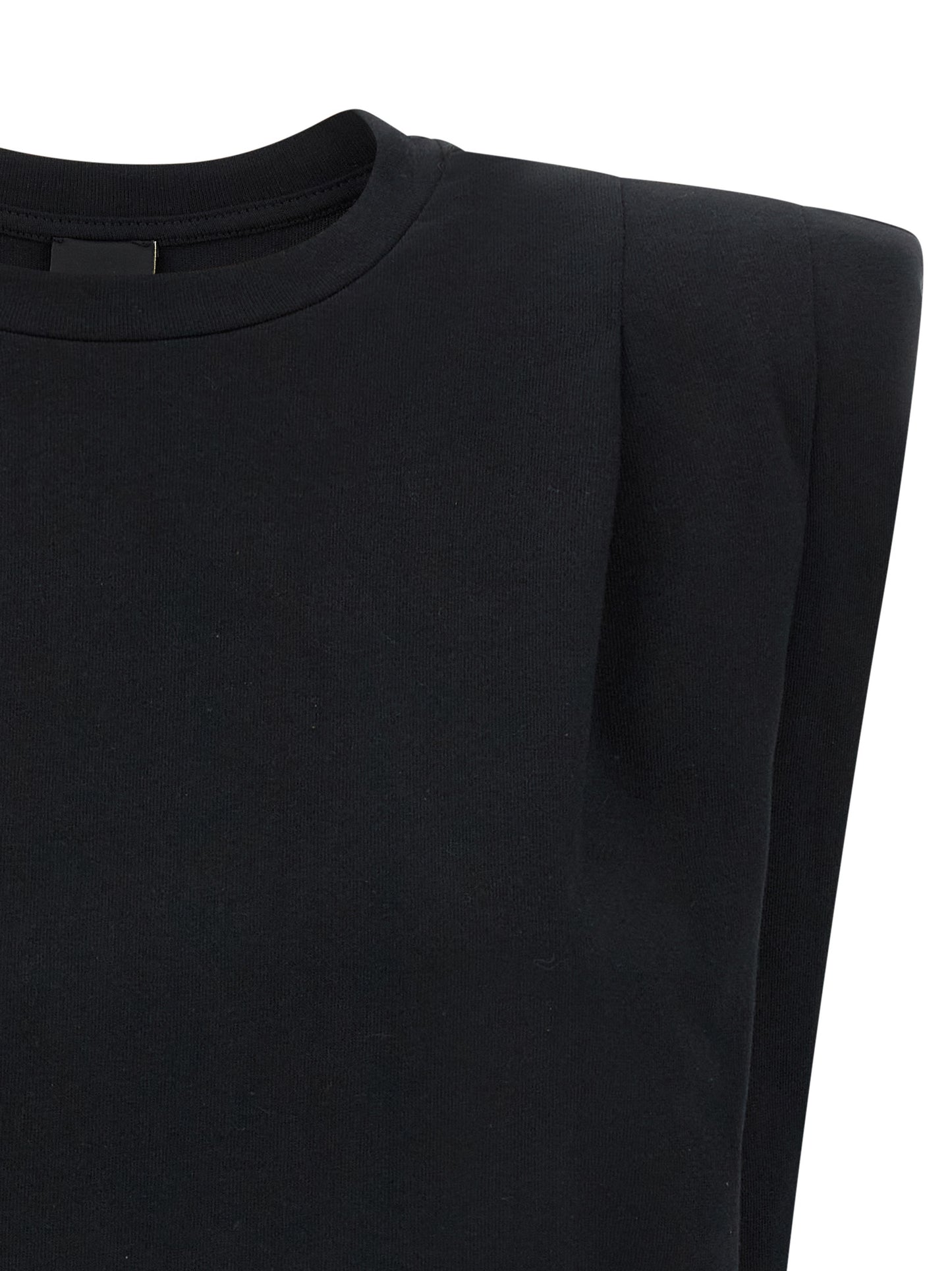 PINKO Black Cotton Sleeveles T-Shirt