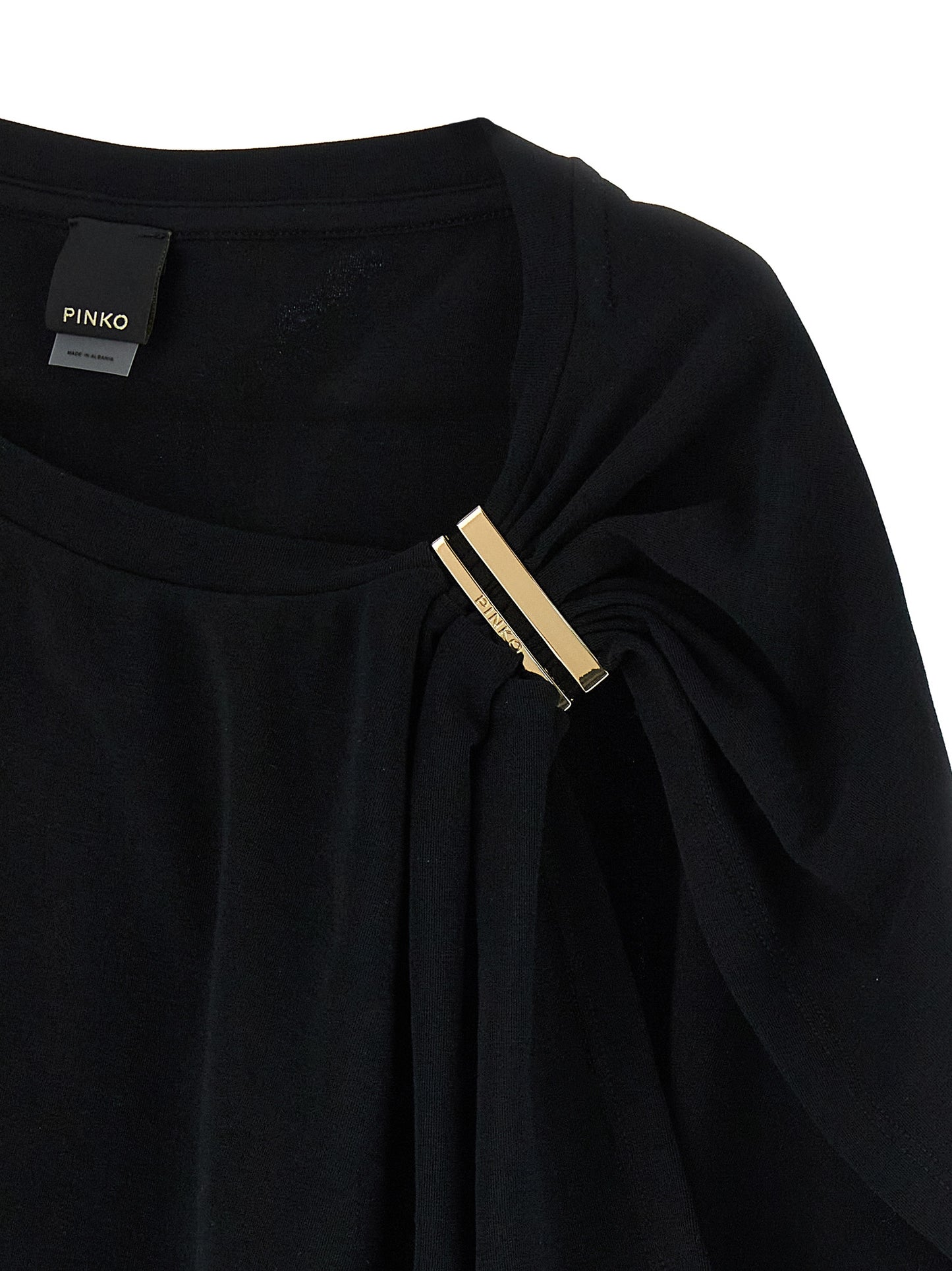 PINKO Black Cotton Tank Tops