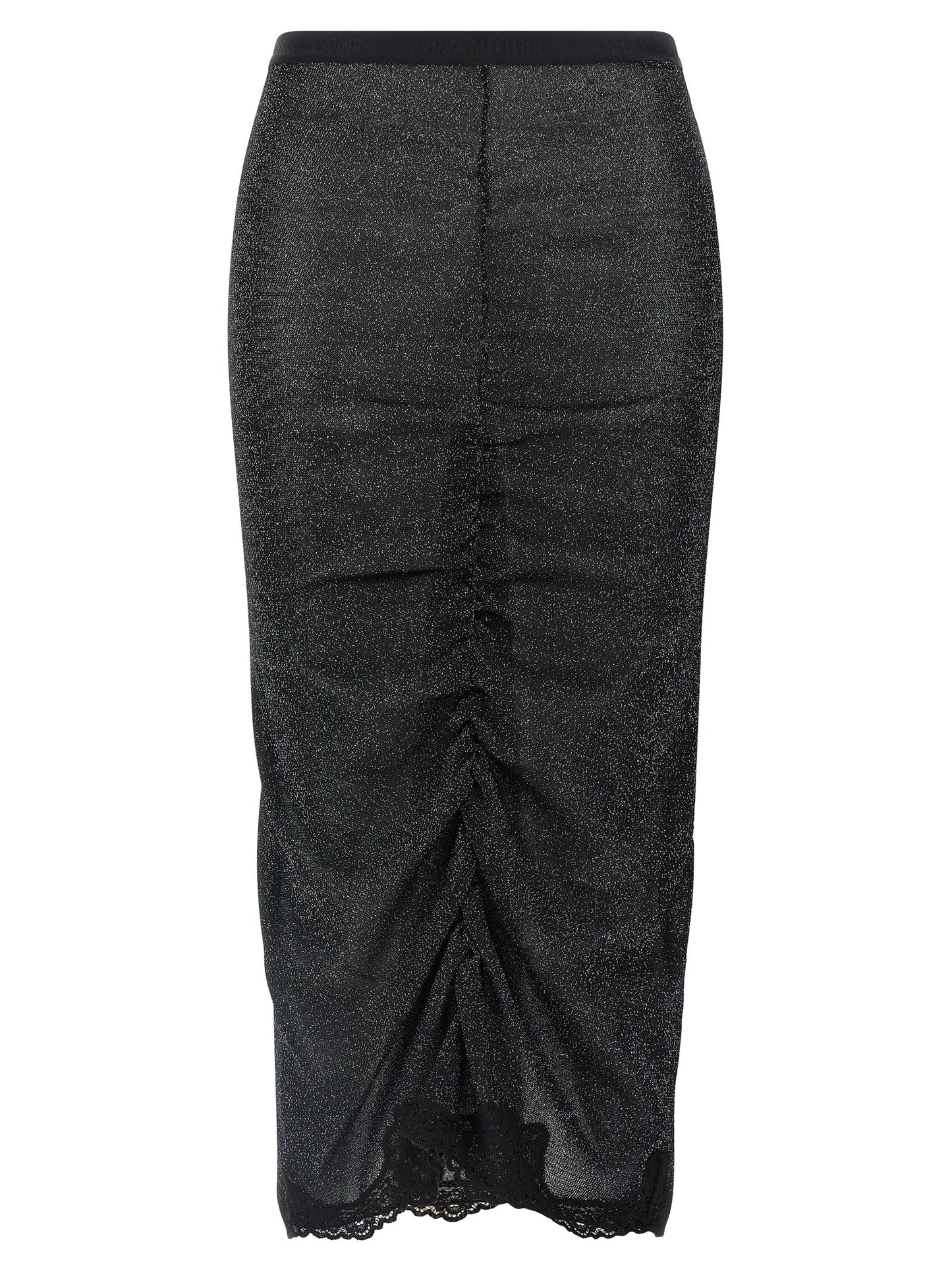 Valentino Garavani Black Viscose Midi Skirt