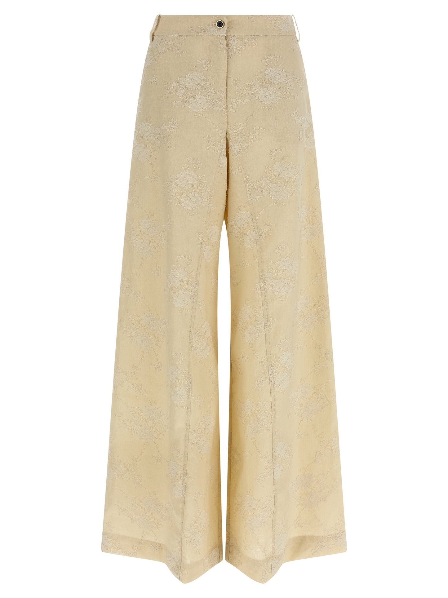 PINKO Beige Linen Flared Pants