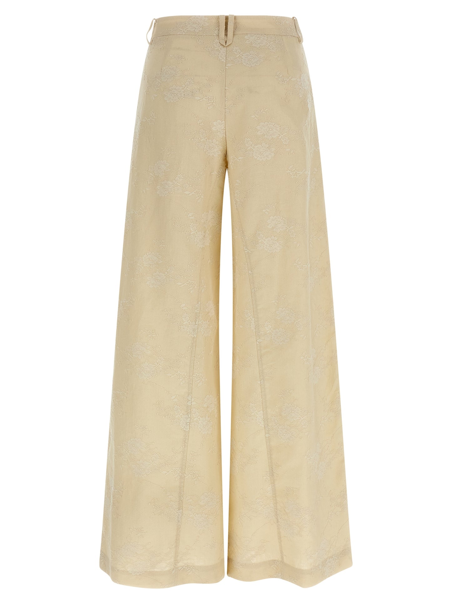 PINKO Beige Linen Flared Pants