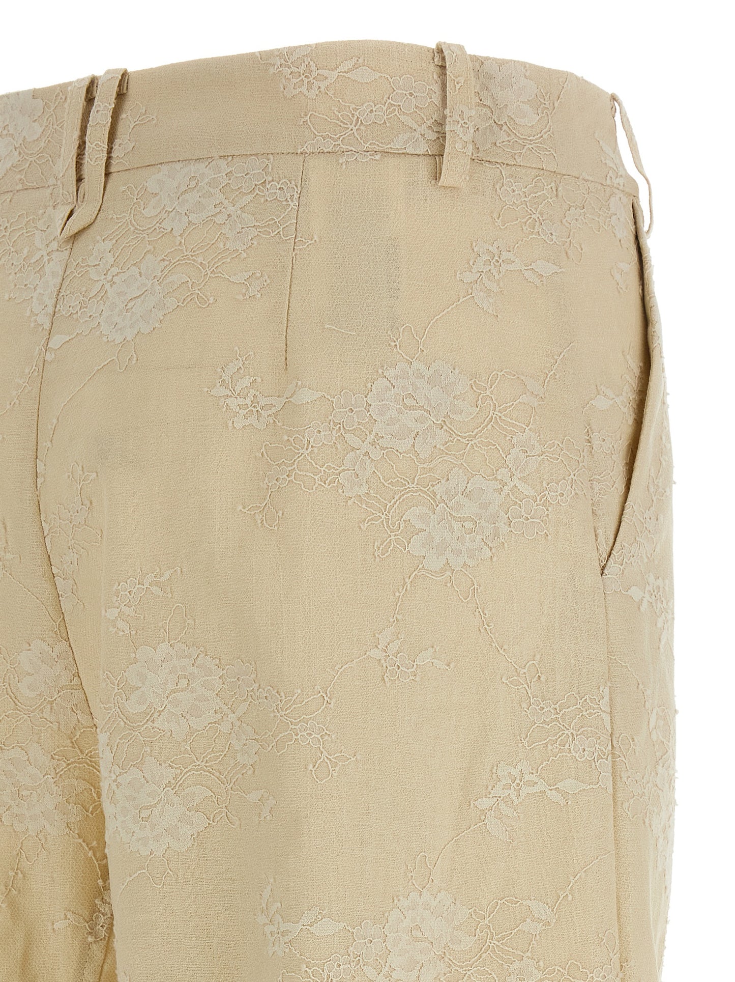 PINKO Beige Linen Flared Pants