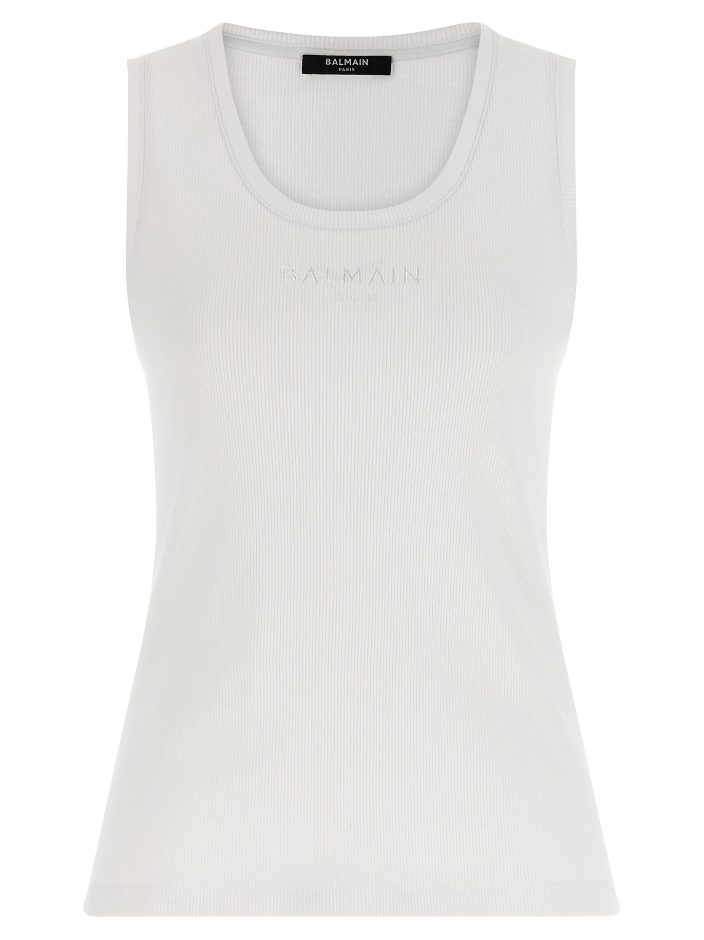 Balmain White Cotton Tank Tops