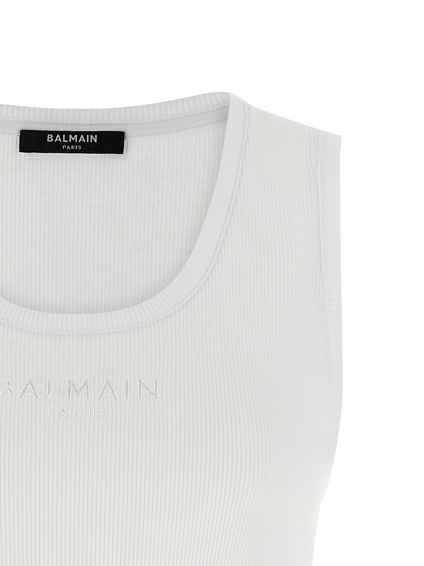 Balmain White Cotton Tank Tops