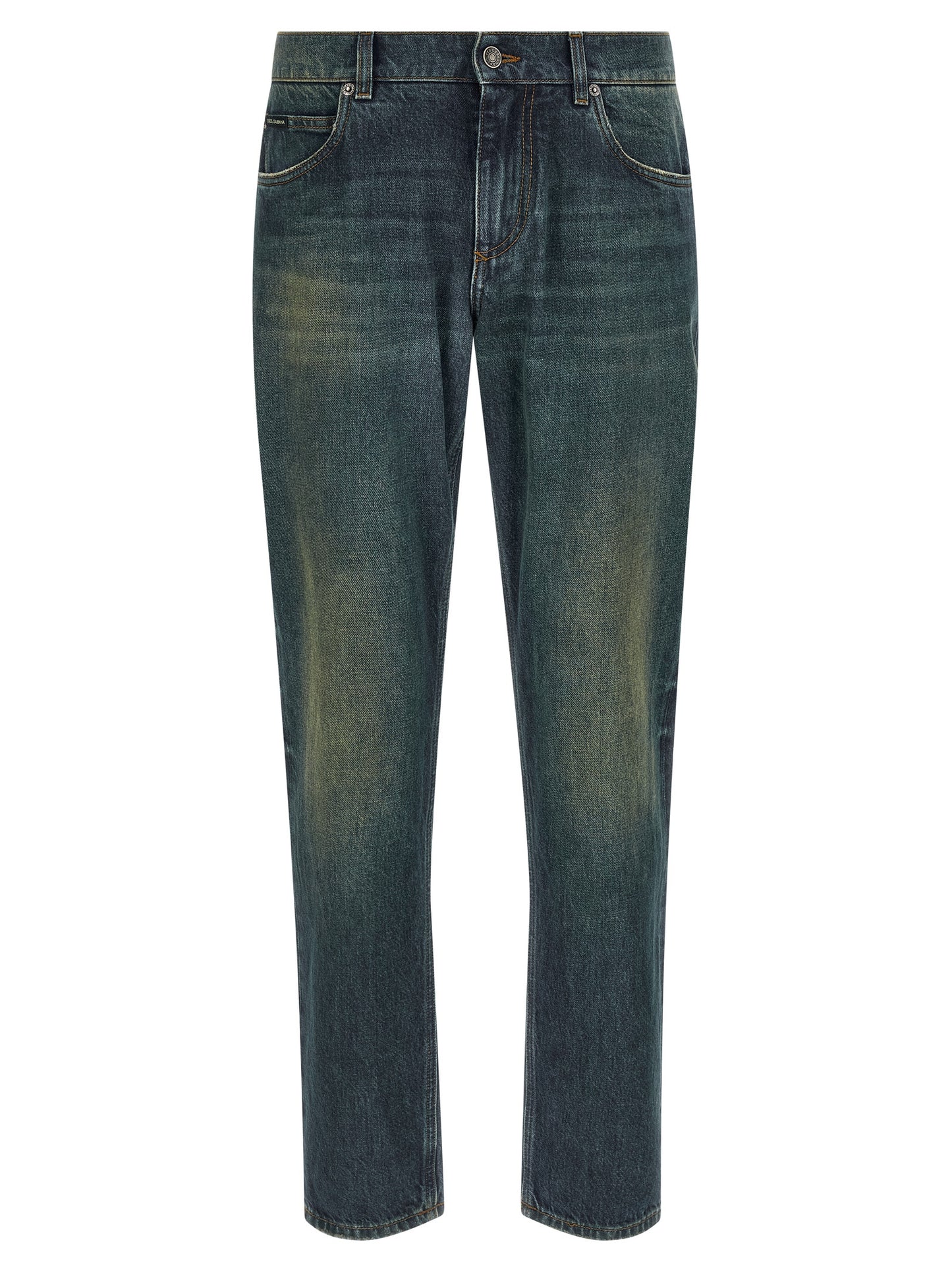 Dolce & Gabbana Blue Cotton Straight-Leg Jeans