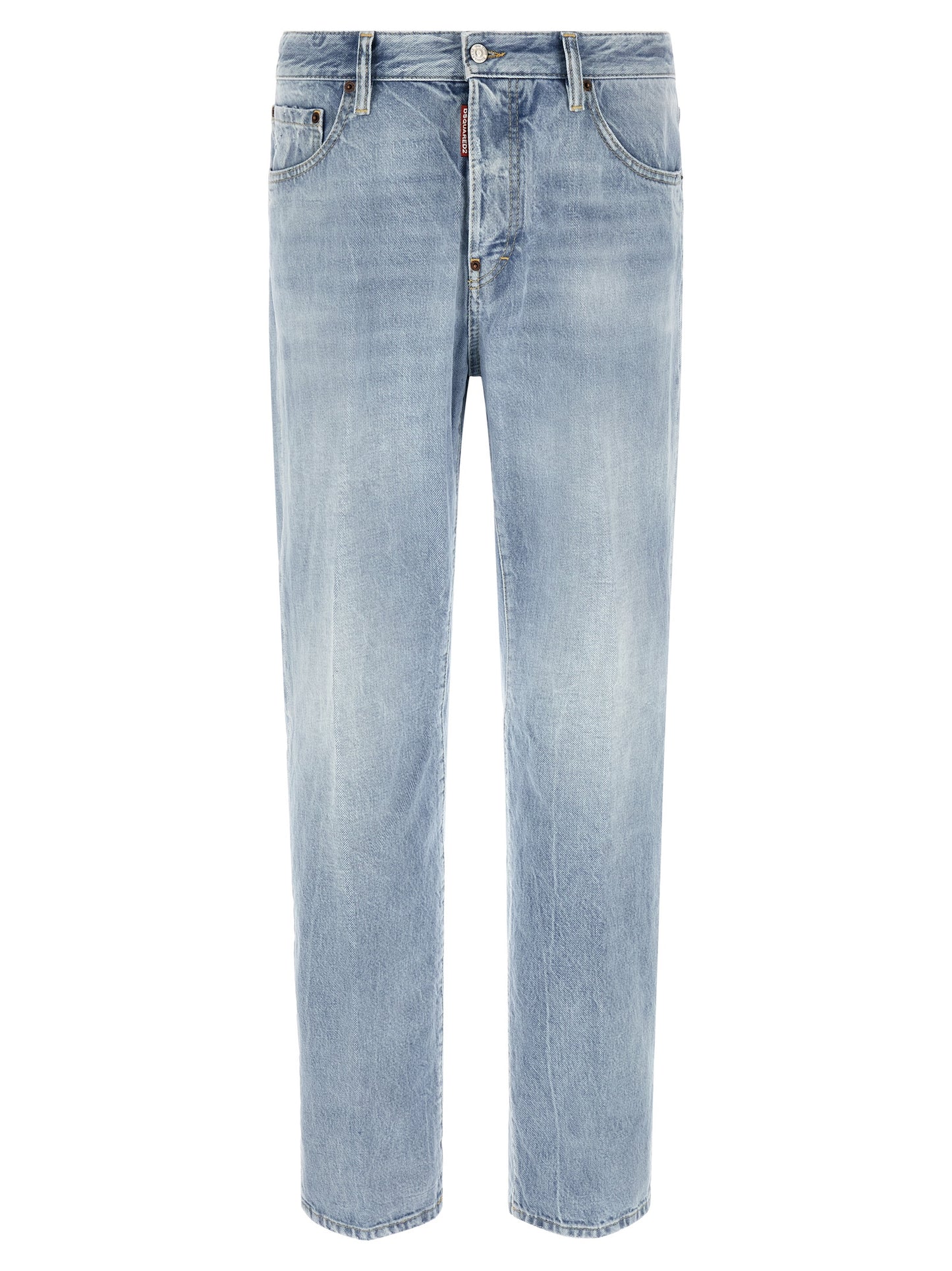 Dsquared² Blue Cotton Straight-Leg Jeans