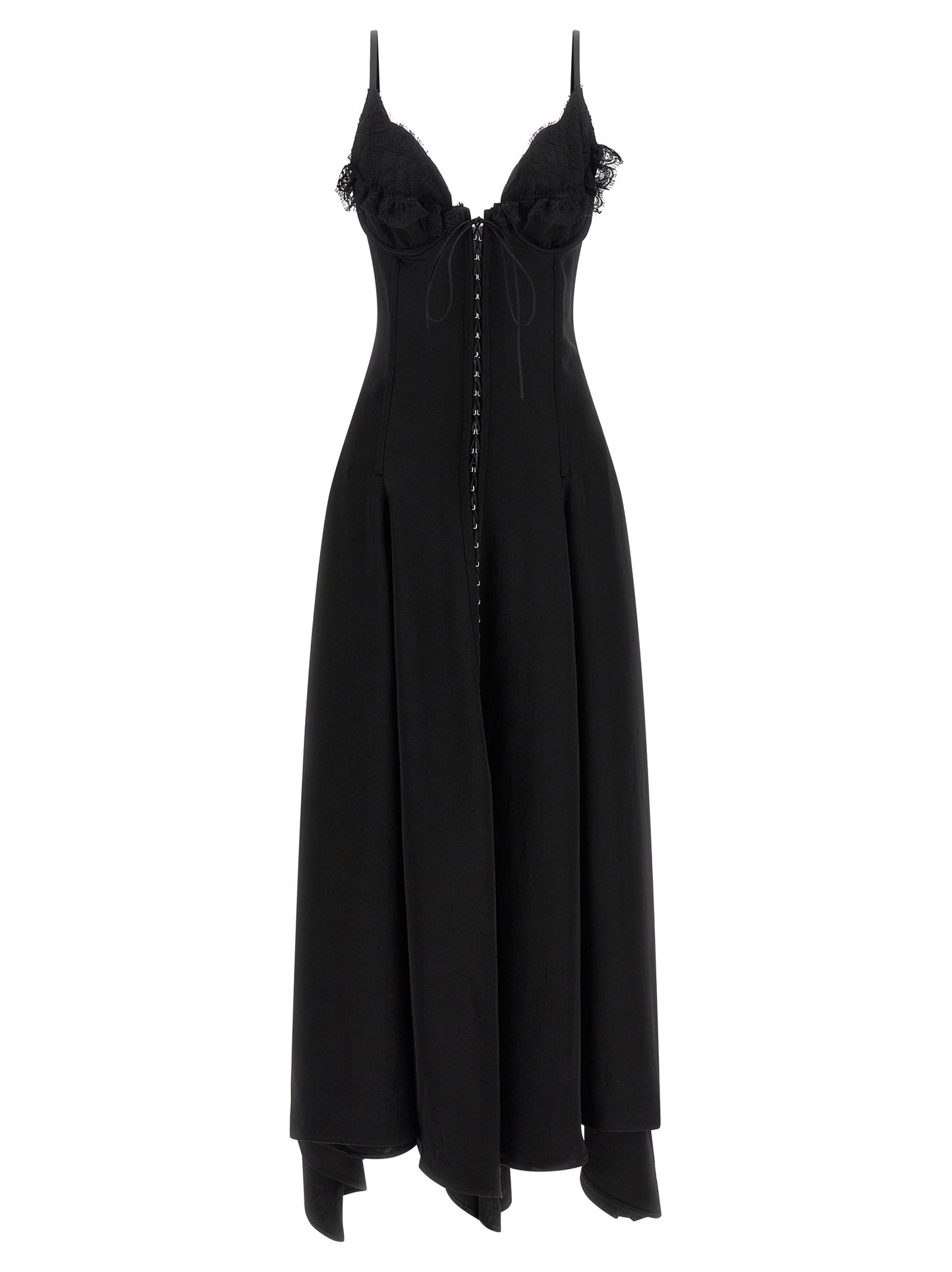Alexander McQueen Black Acetate Long Dress