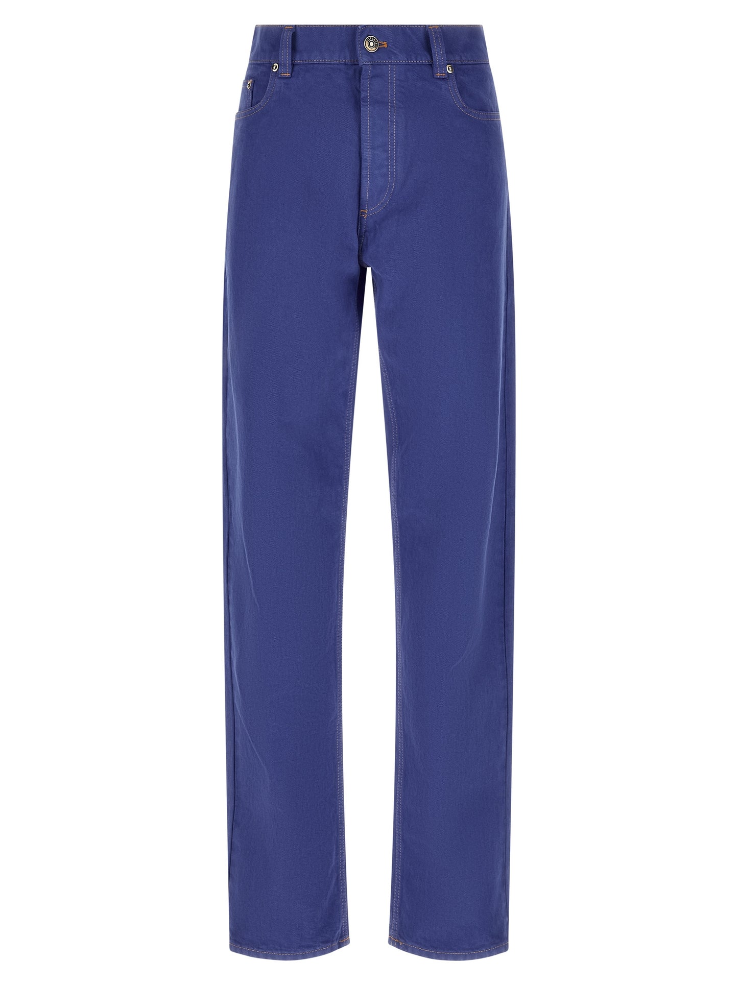 Versace Blue Cotton Straight-Leg Jeans