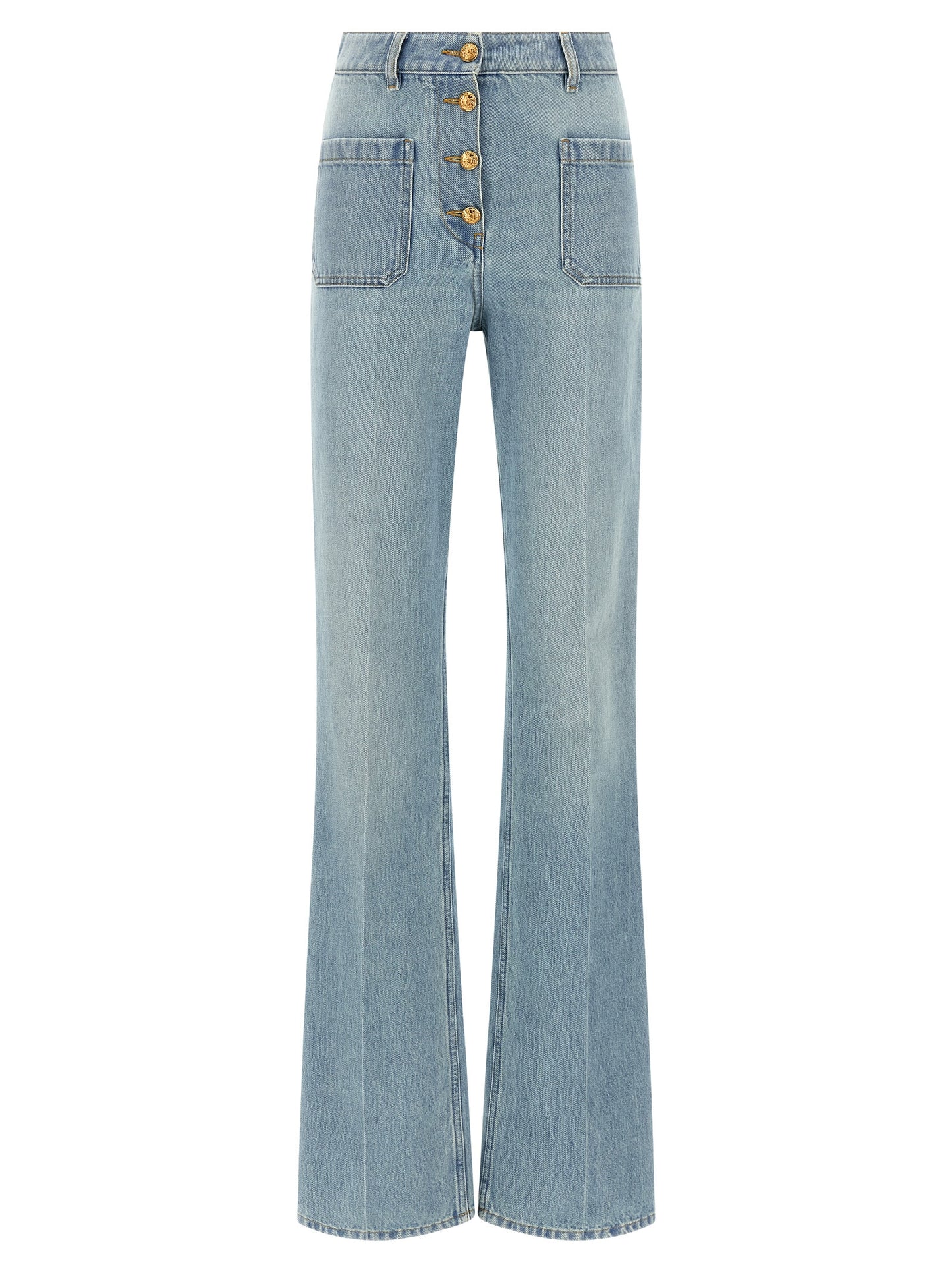 Valentino Garavani Blue Cotton High-Waisted Jean
