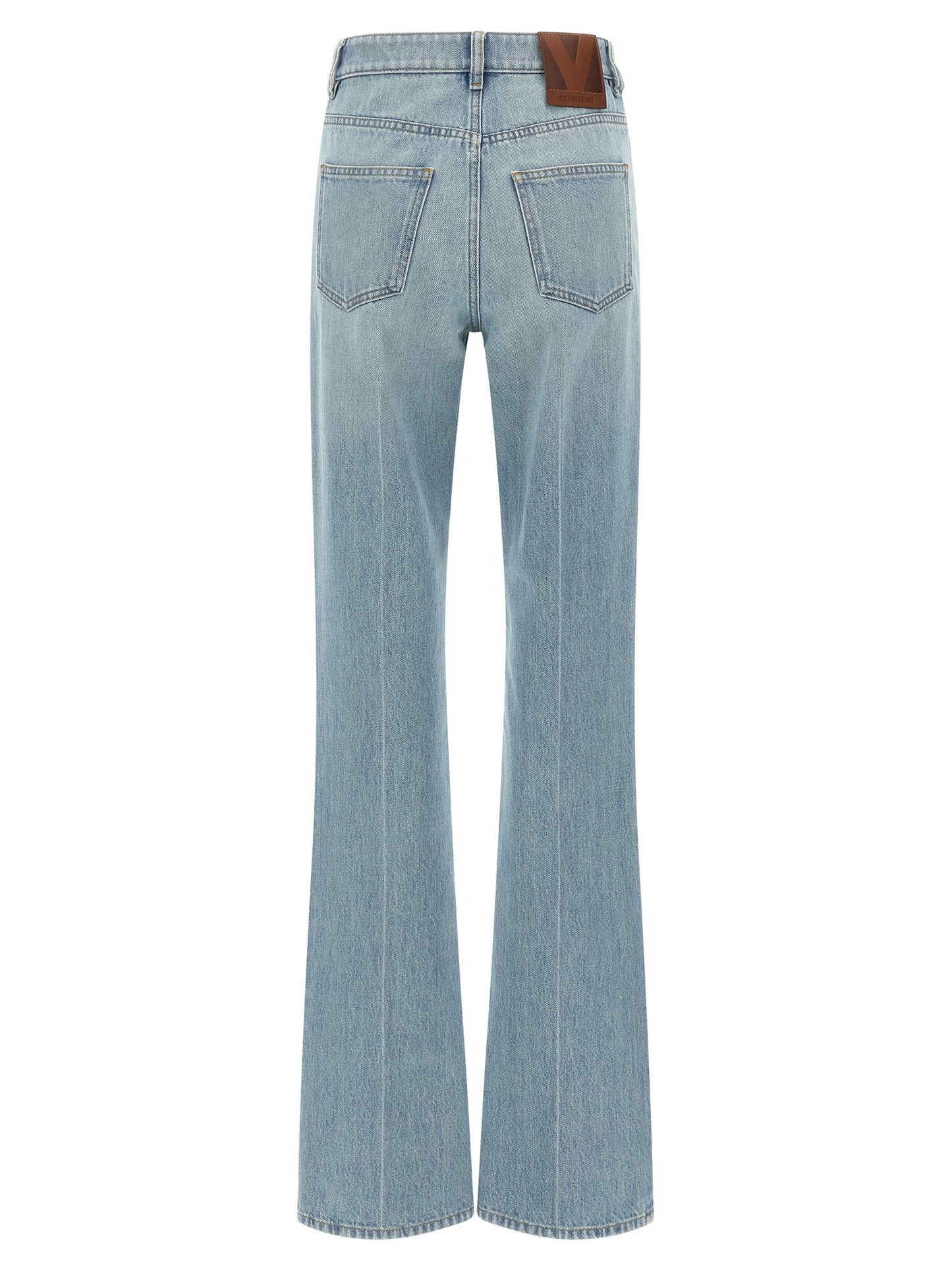 Valentino Garavani Blue Cotton High-Waisted Jean